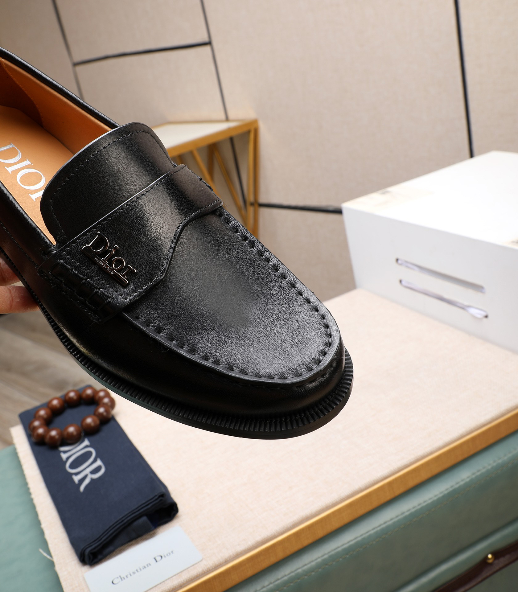 Dior men's leather shoes-64