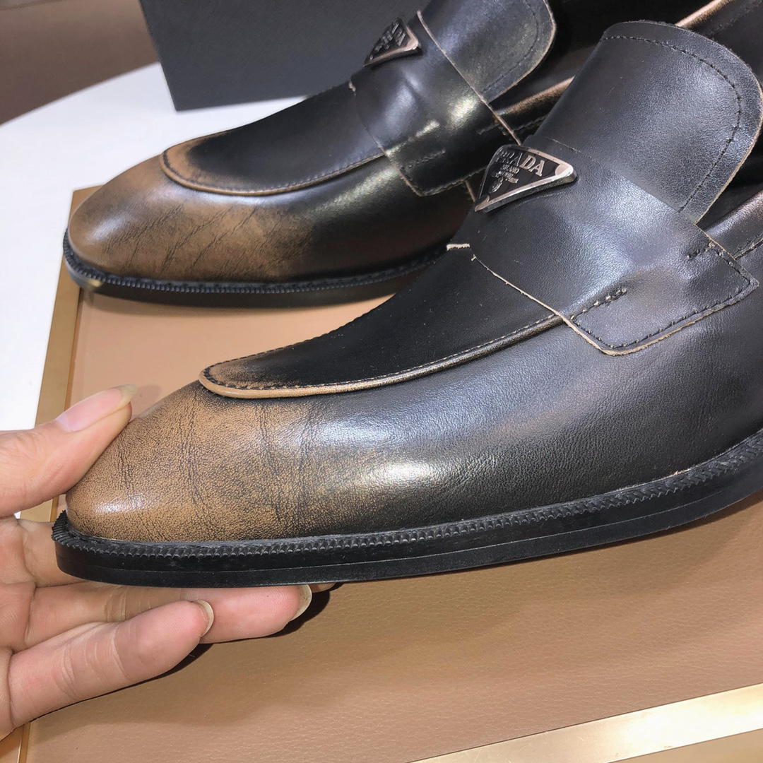 Prada men's leather shoes-34