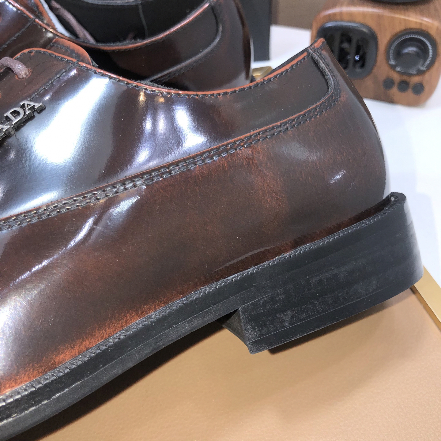 Prada men's leather shoes-49