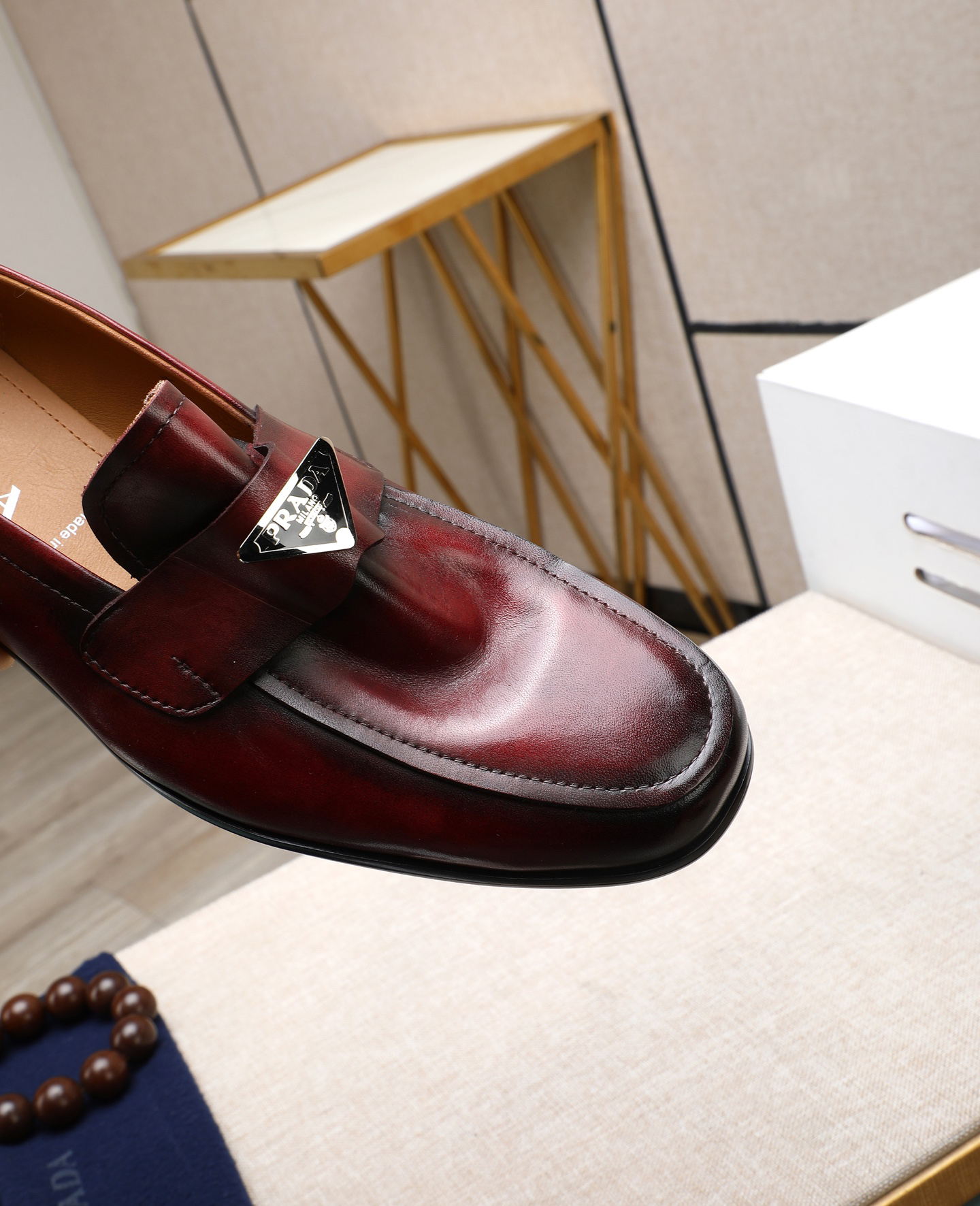 Prada men's leather shoes-60