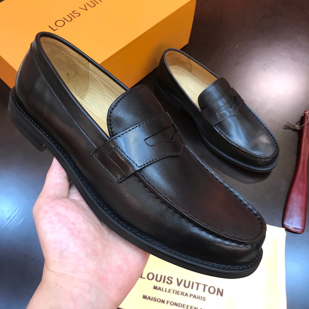 LV men's leather shoes-96