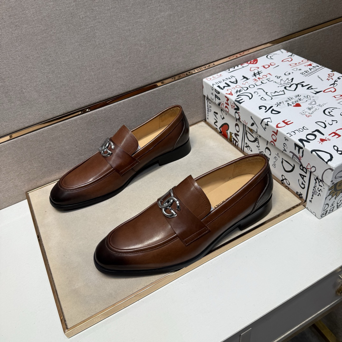 D&G men's leather shoes-99