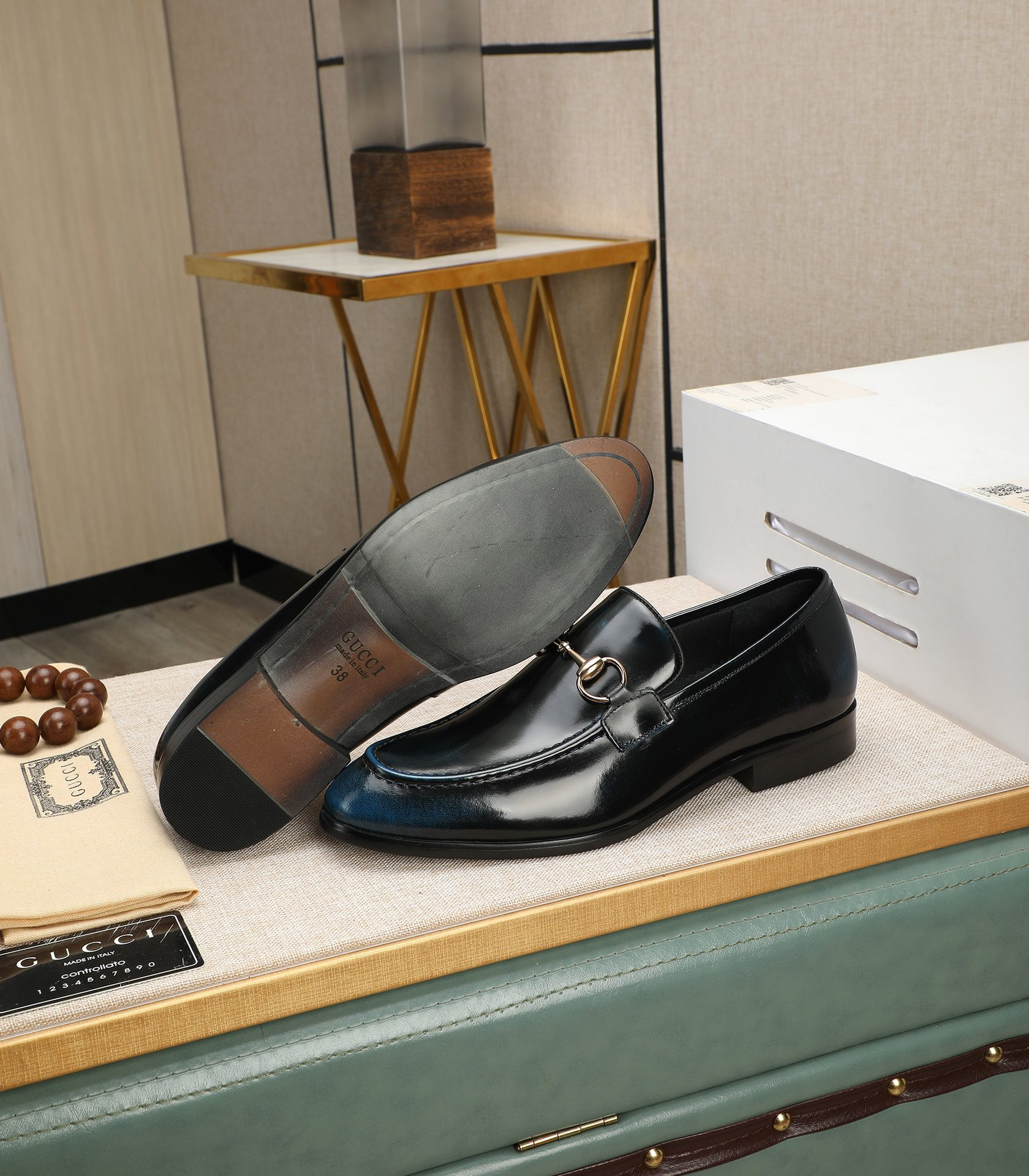 Gucci men's leather shoes-86