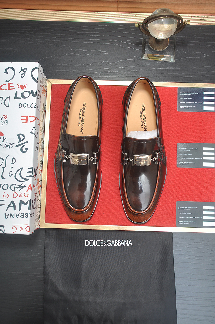 D&G men's leather shoes-79