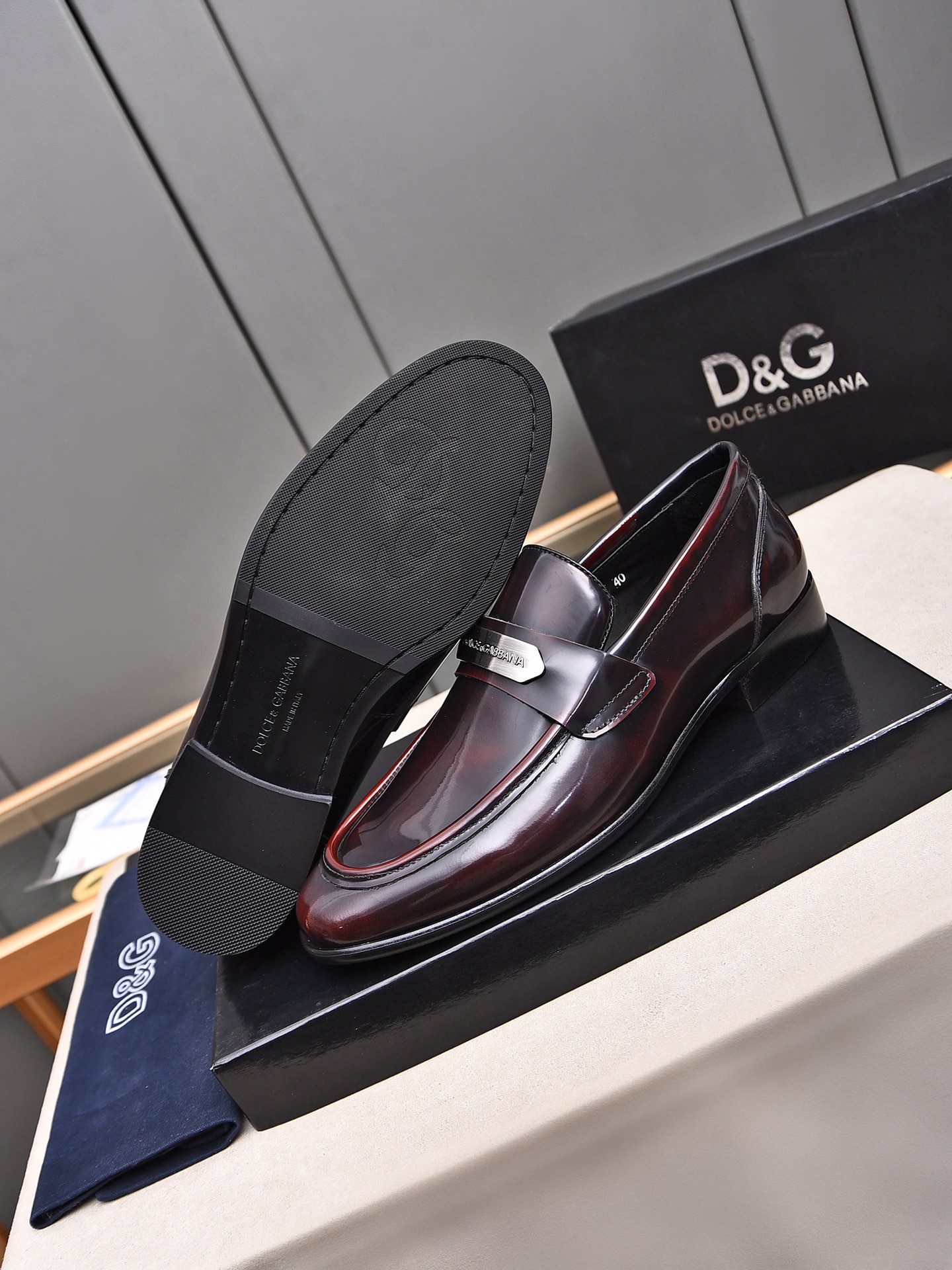 D&G men's leather shoes-71