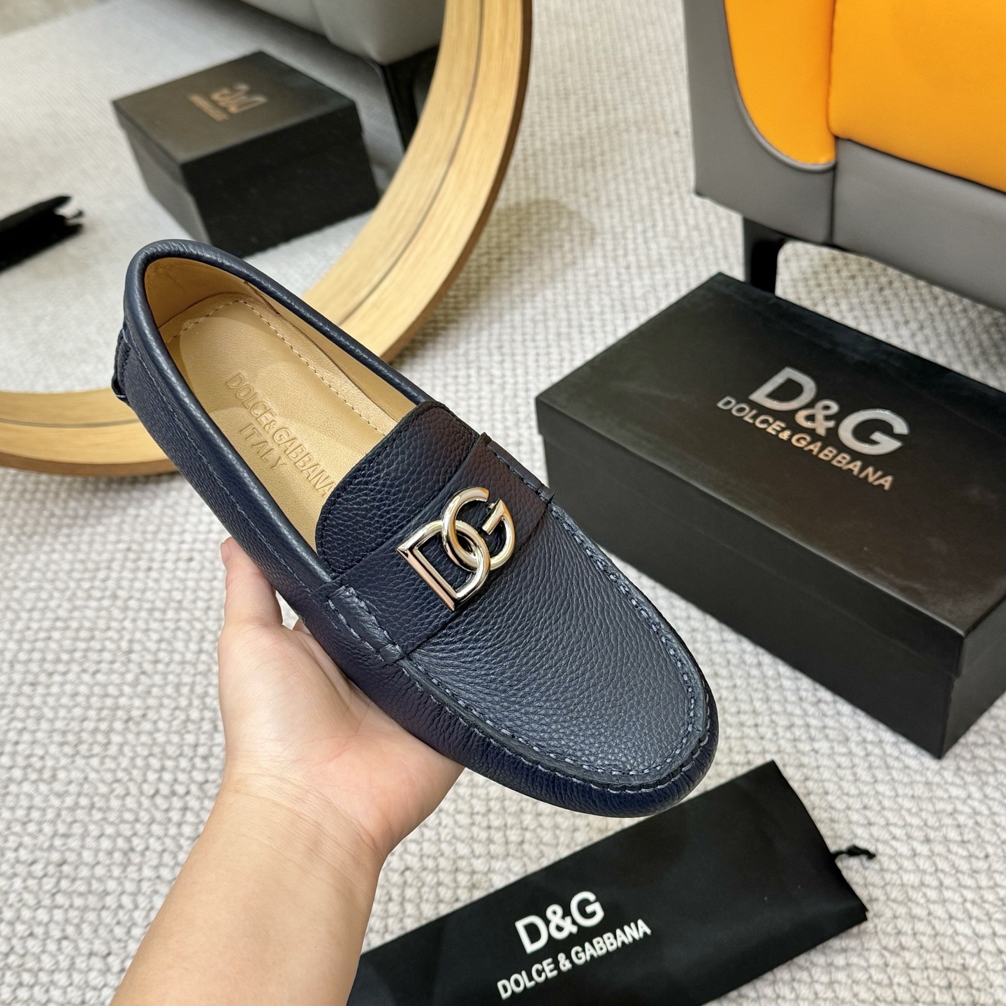 D&G men's leather shoes-76