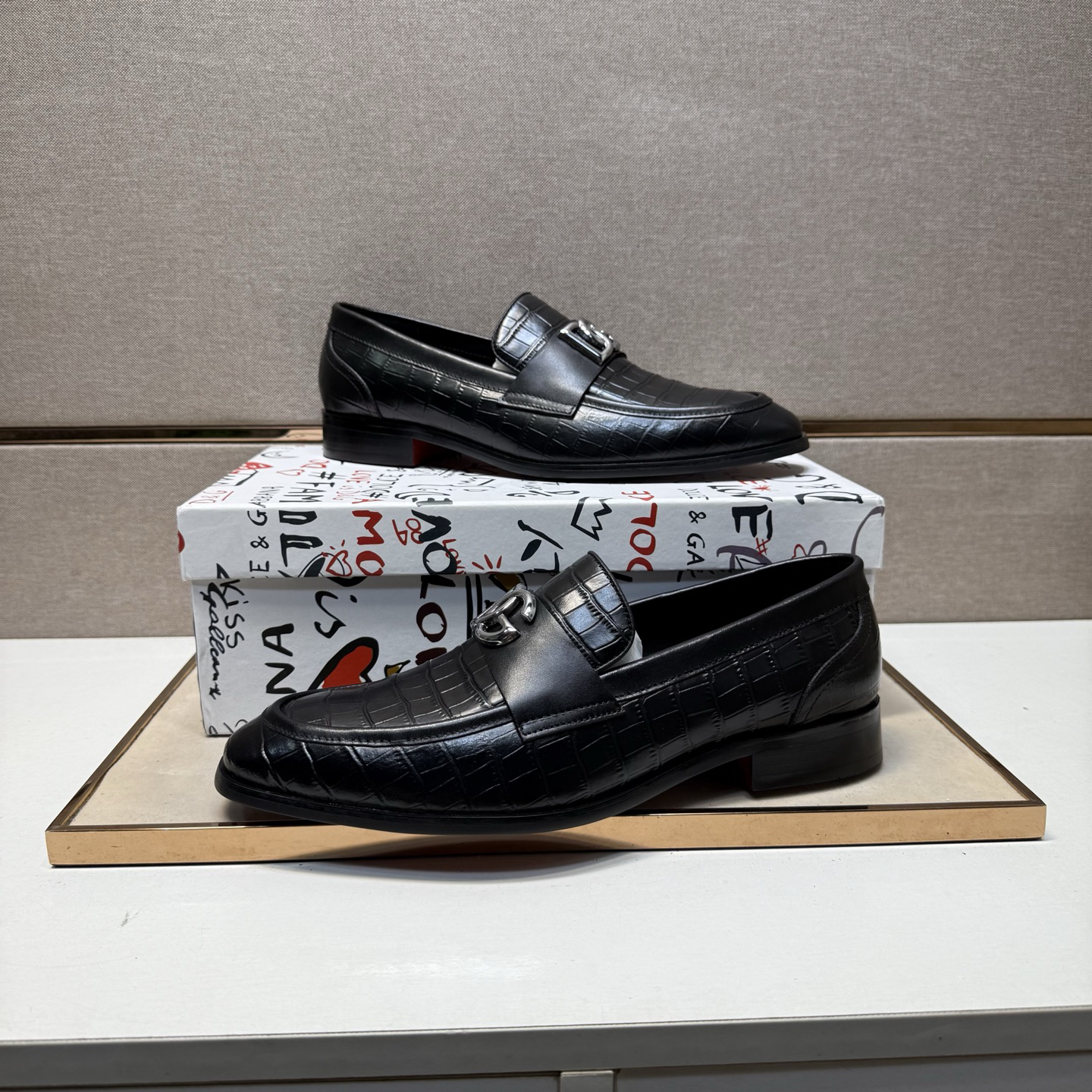 D&G men's leather shoes-96