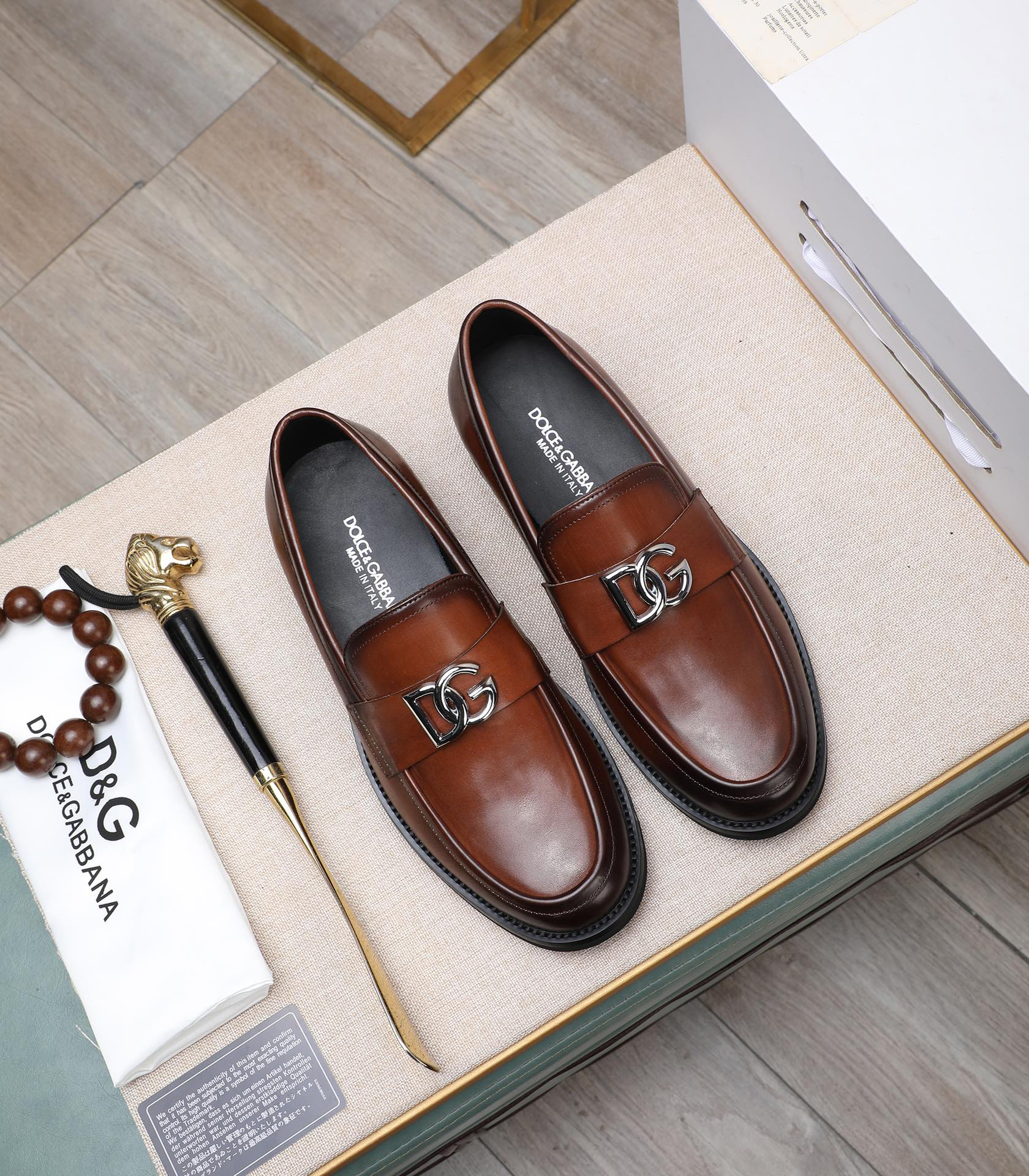 D&G men's leather shoes-4