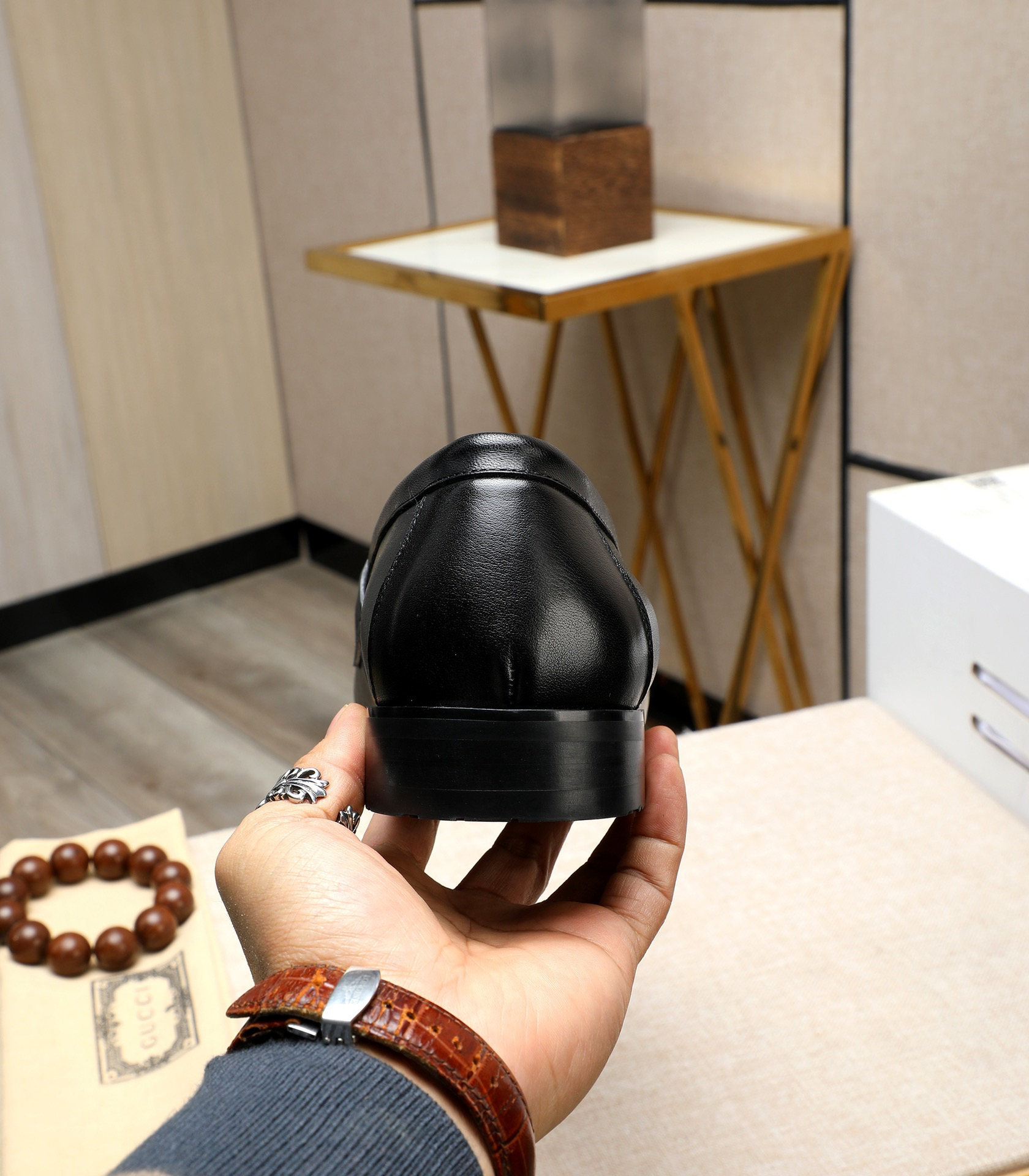 Gucci men's leather shoes-129