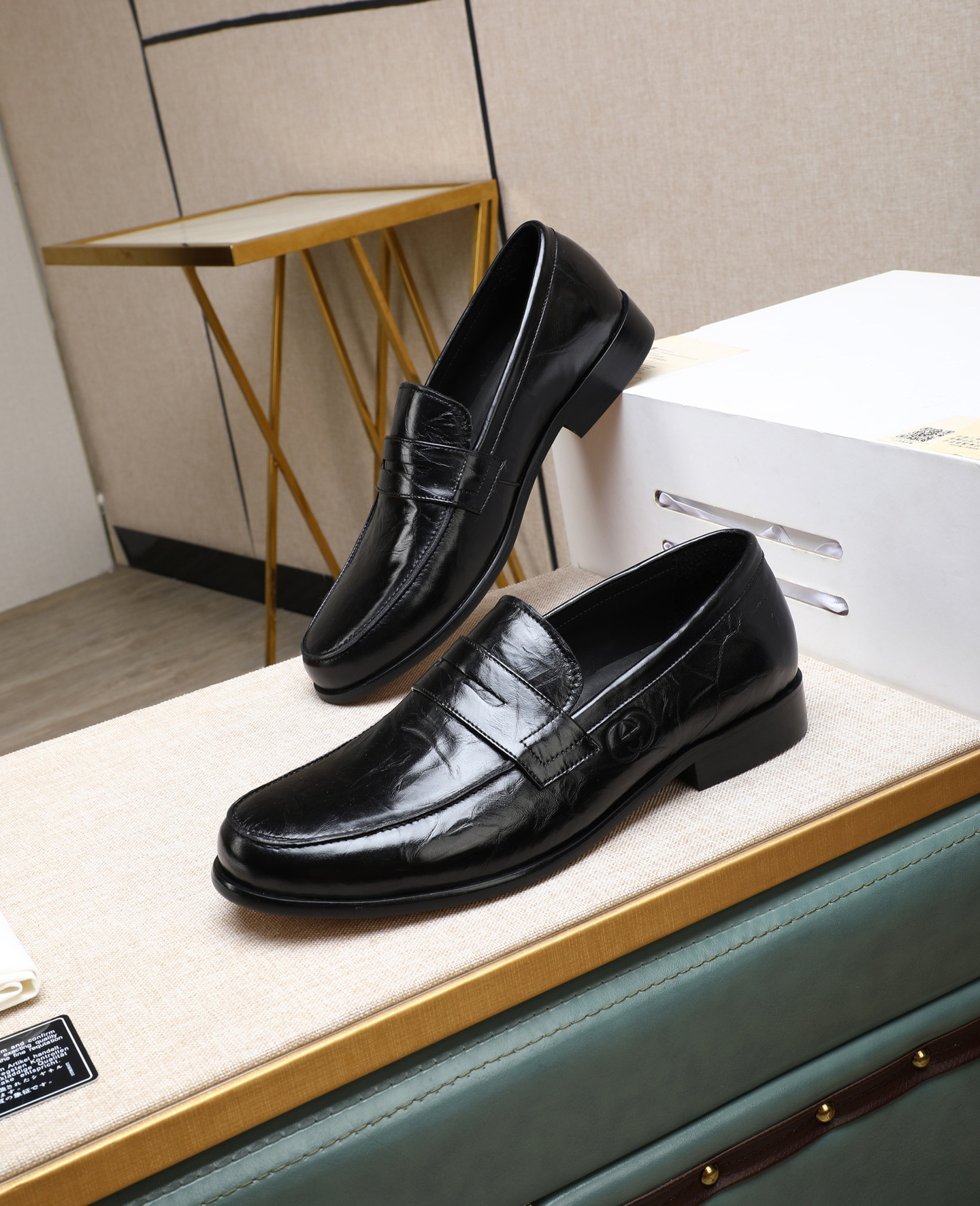 Gucci men's leather shoes-4