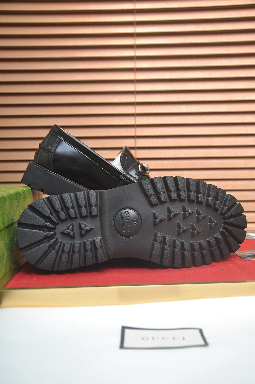 Gucci men's leather shoes-49