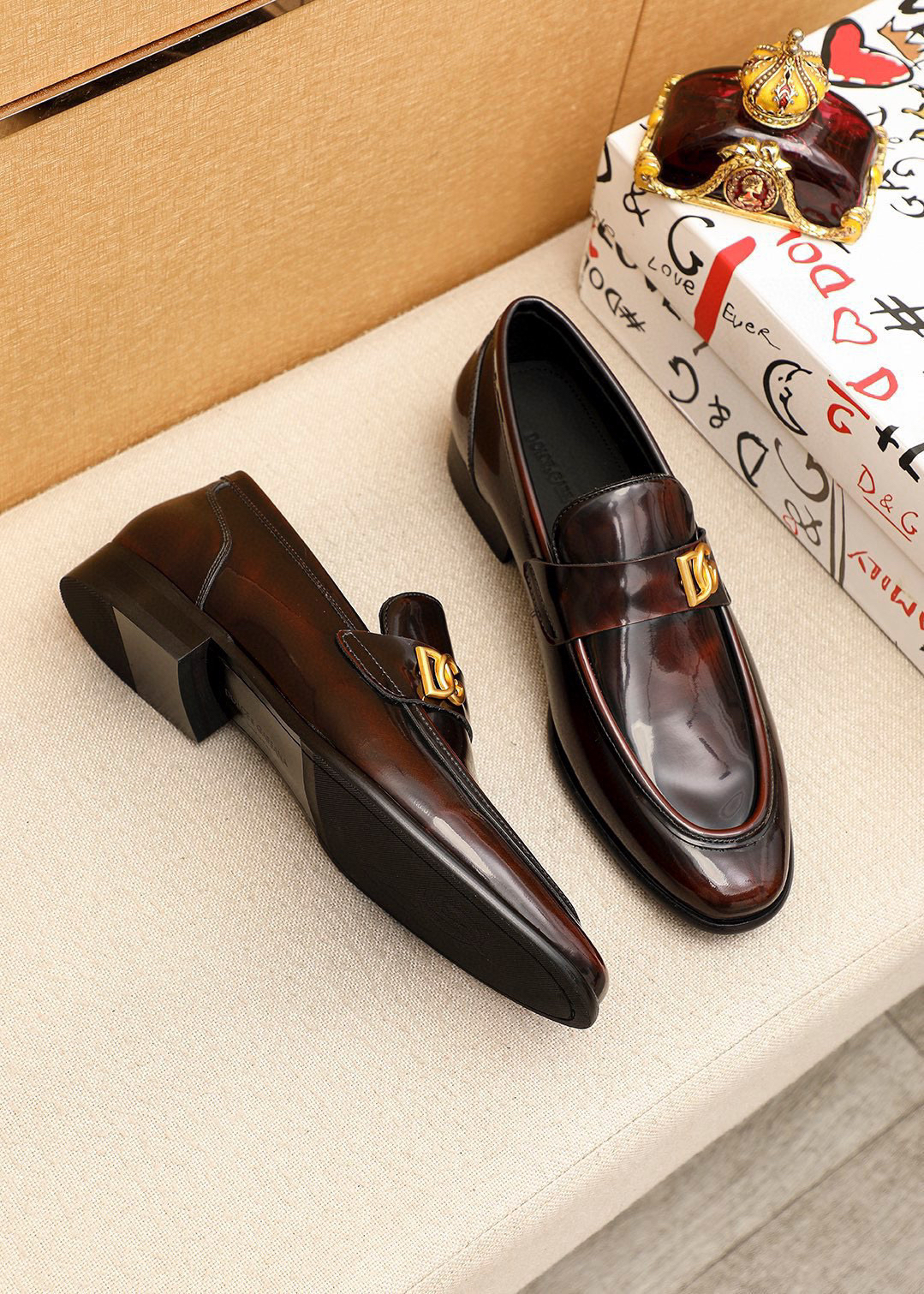 D&G men's leather shoes-49