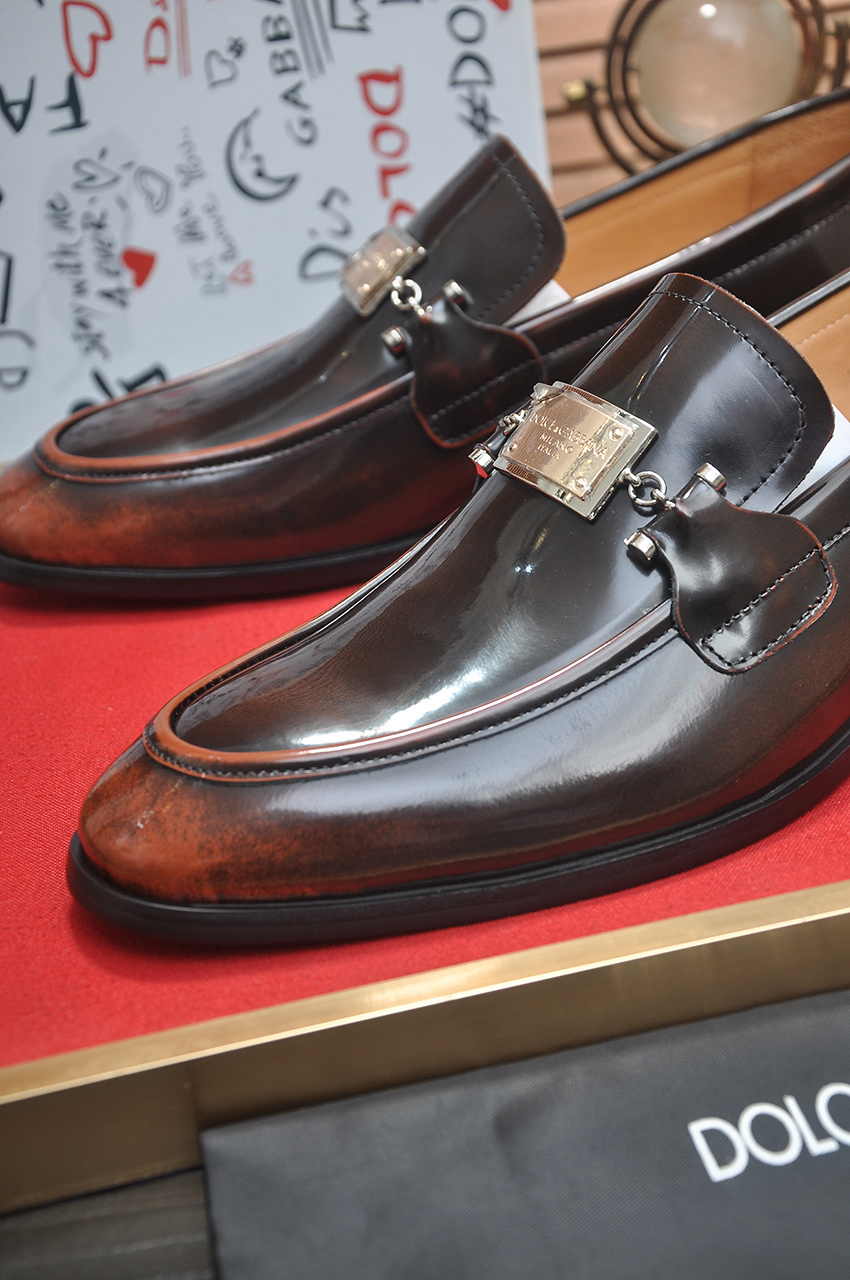 D&G men's leather shoes-79