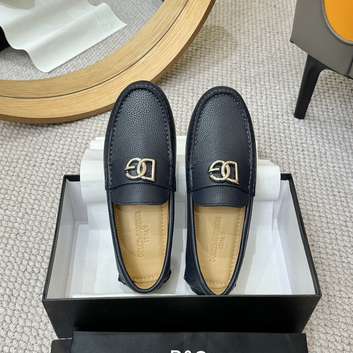 D&G men's leather shoes-76