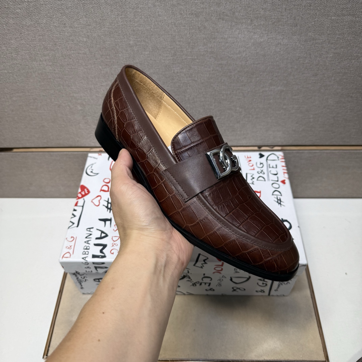 D&G men's leather shoes-97