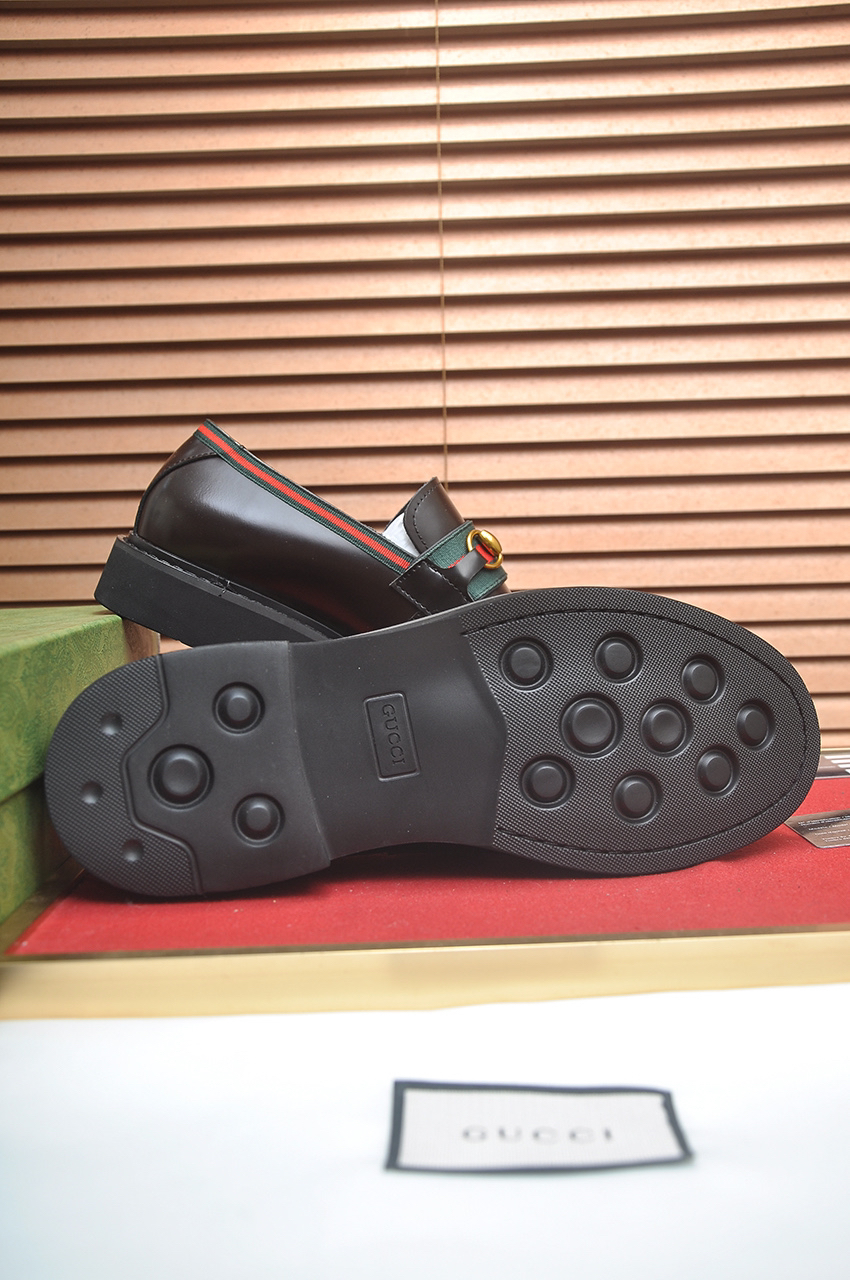 Gucci men's leather shoes-95