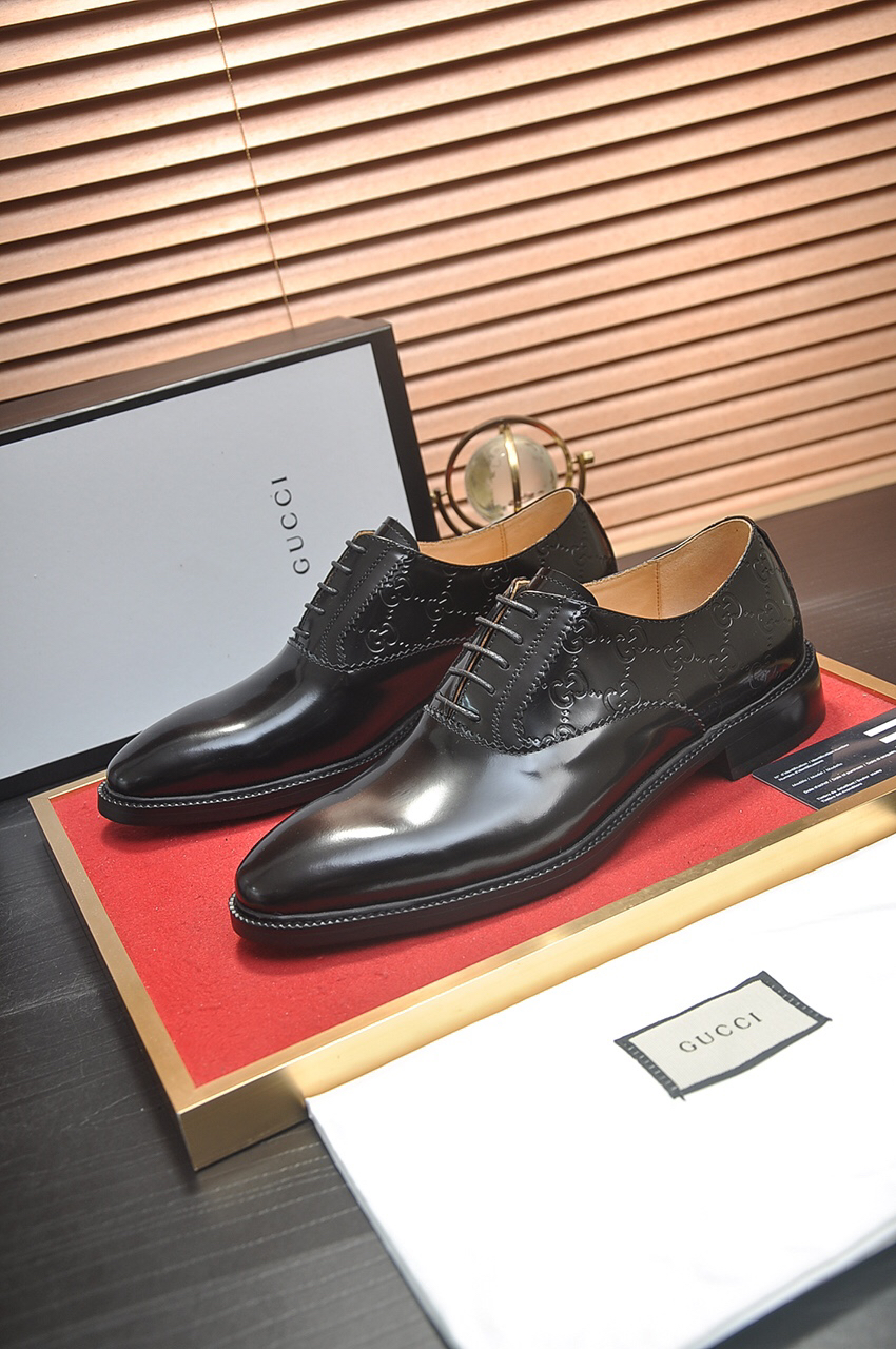 Gucci men's leather shoes-62