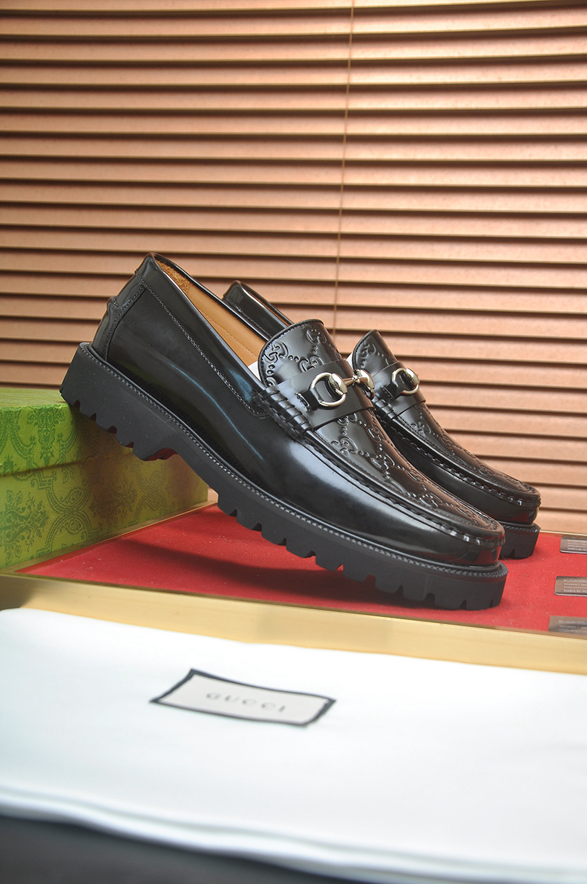 Gucci men's leather shoes-49