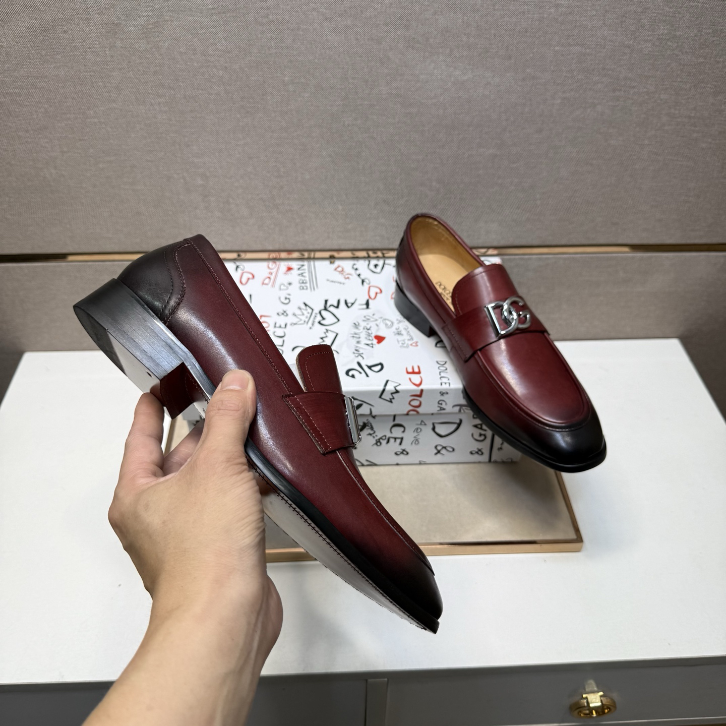 D&G men's leather shoes-98