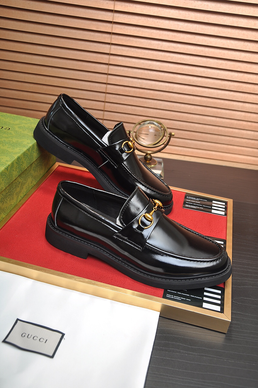 Gucci men's leather shoes-23