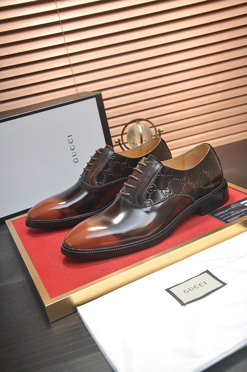 Gucci men's leather shoes-64