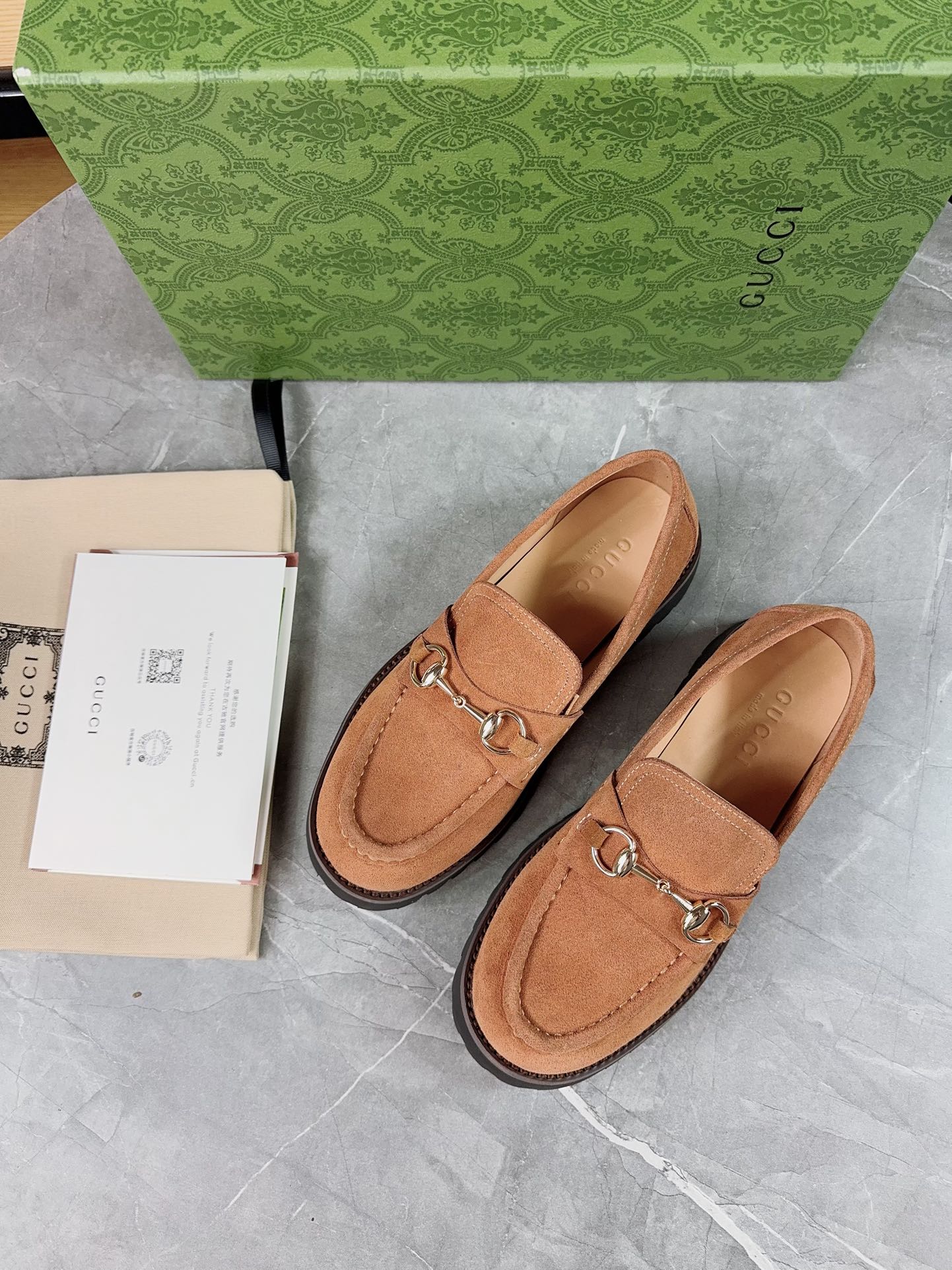 Gucci women's leather shoes-115