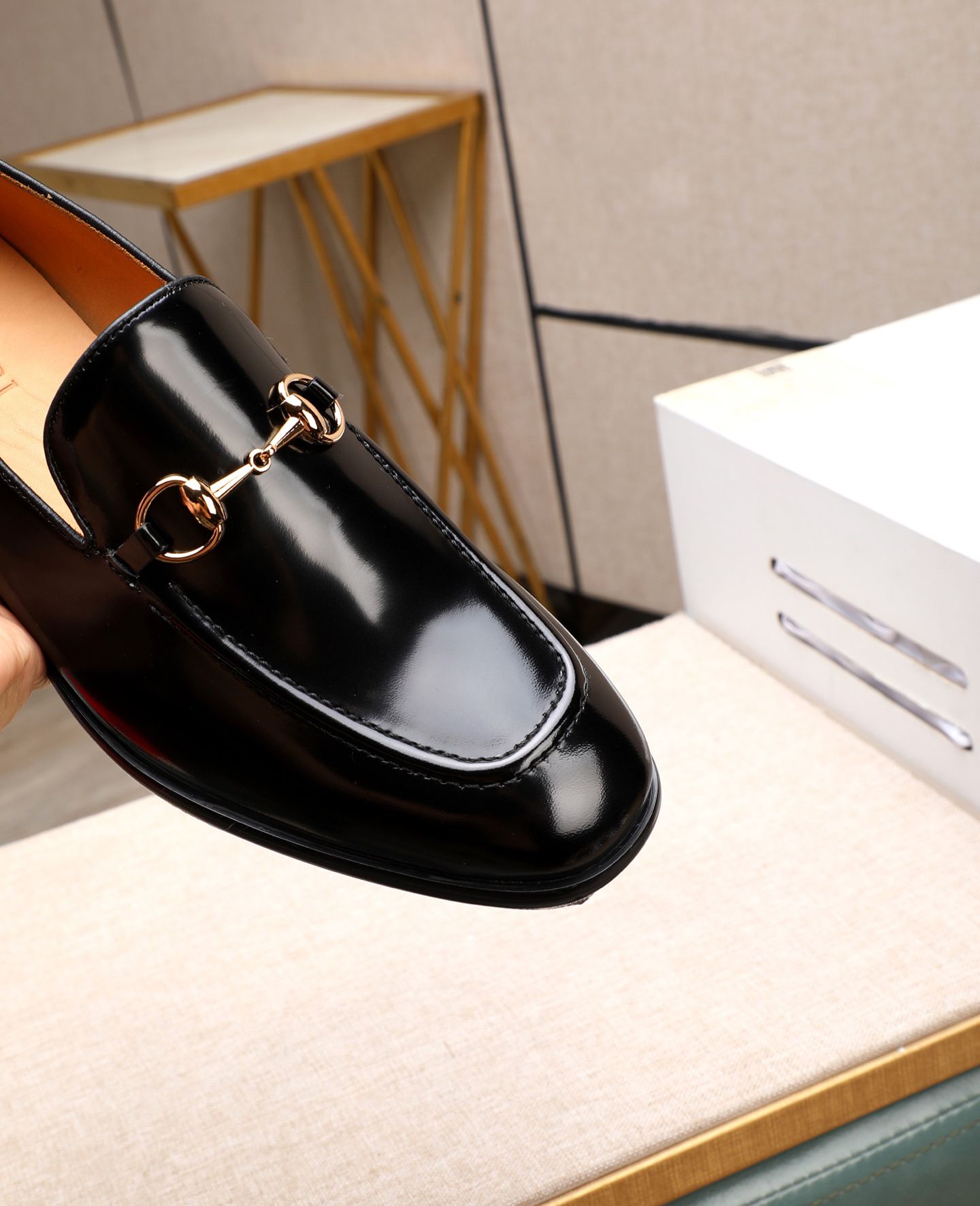 Gucci men's leather shoes-16