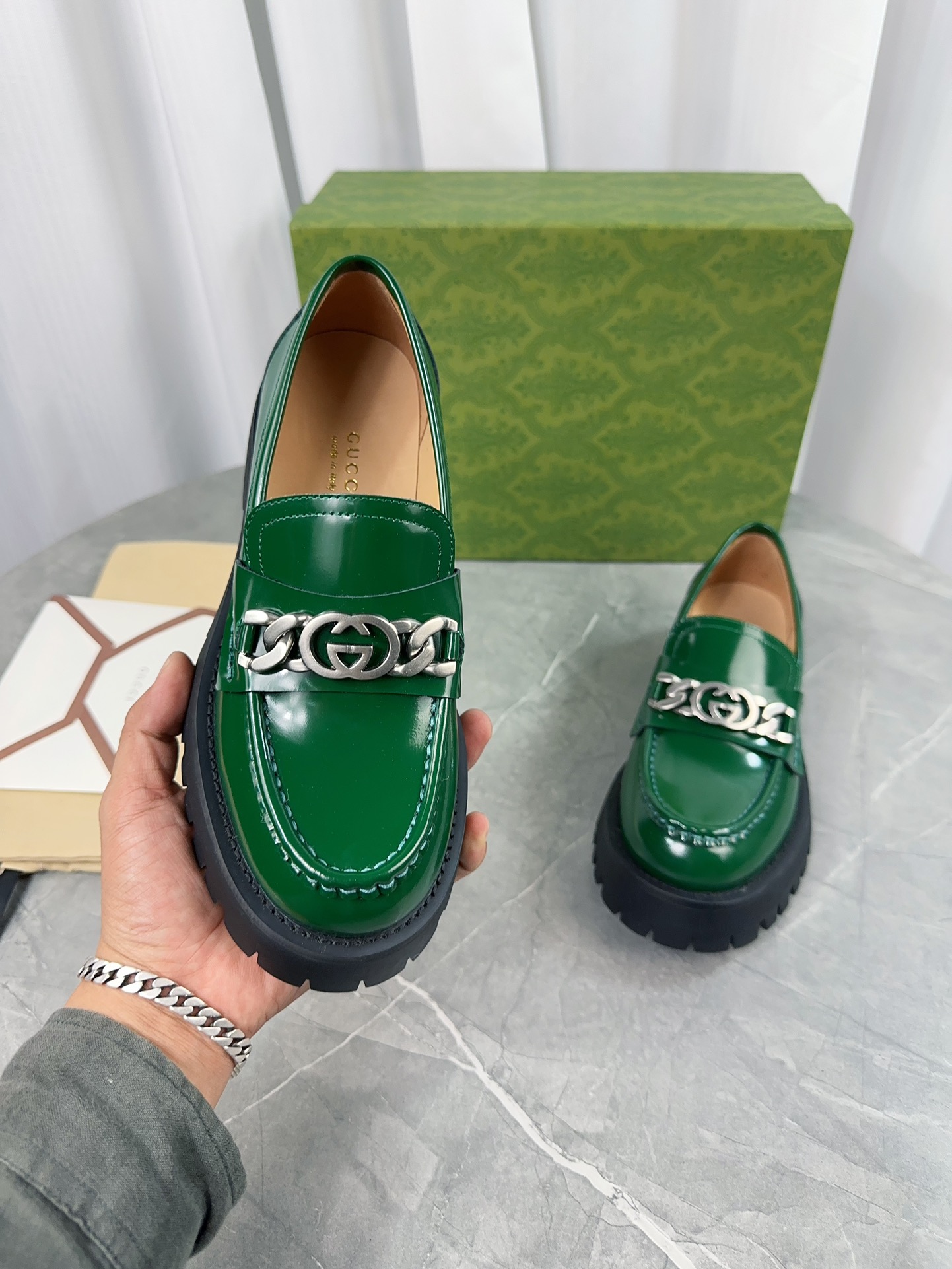 Gucci women's leather shoes-108