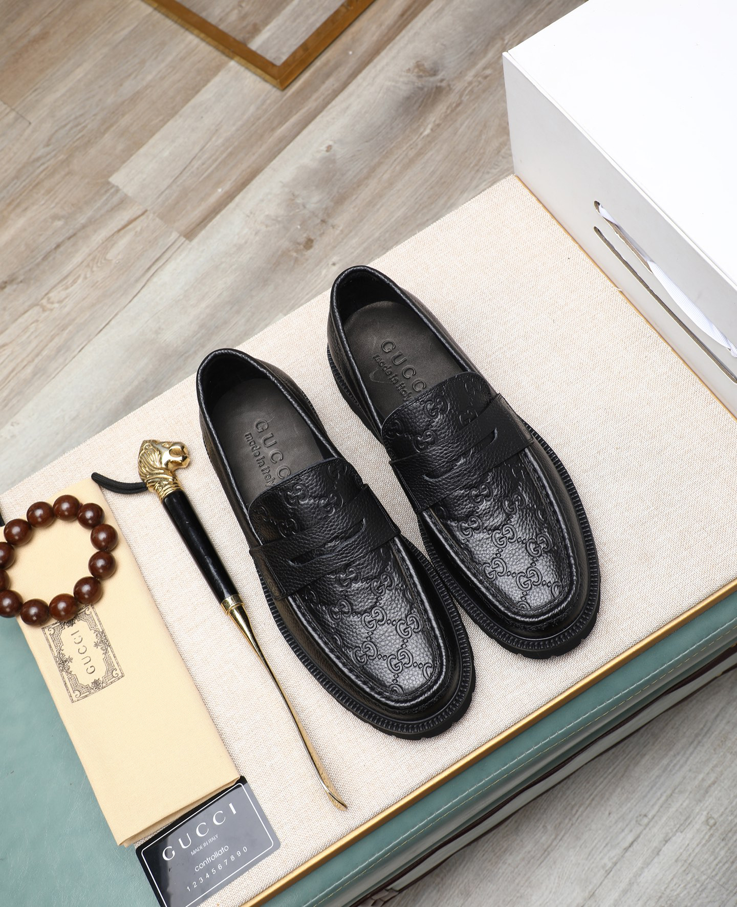 Gucci men's leather shoes-58