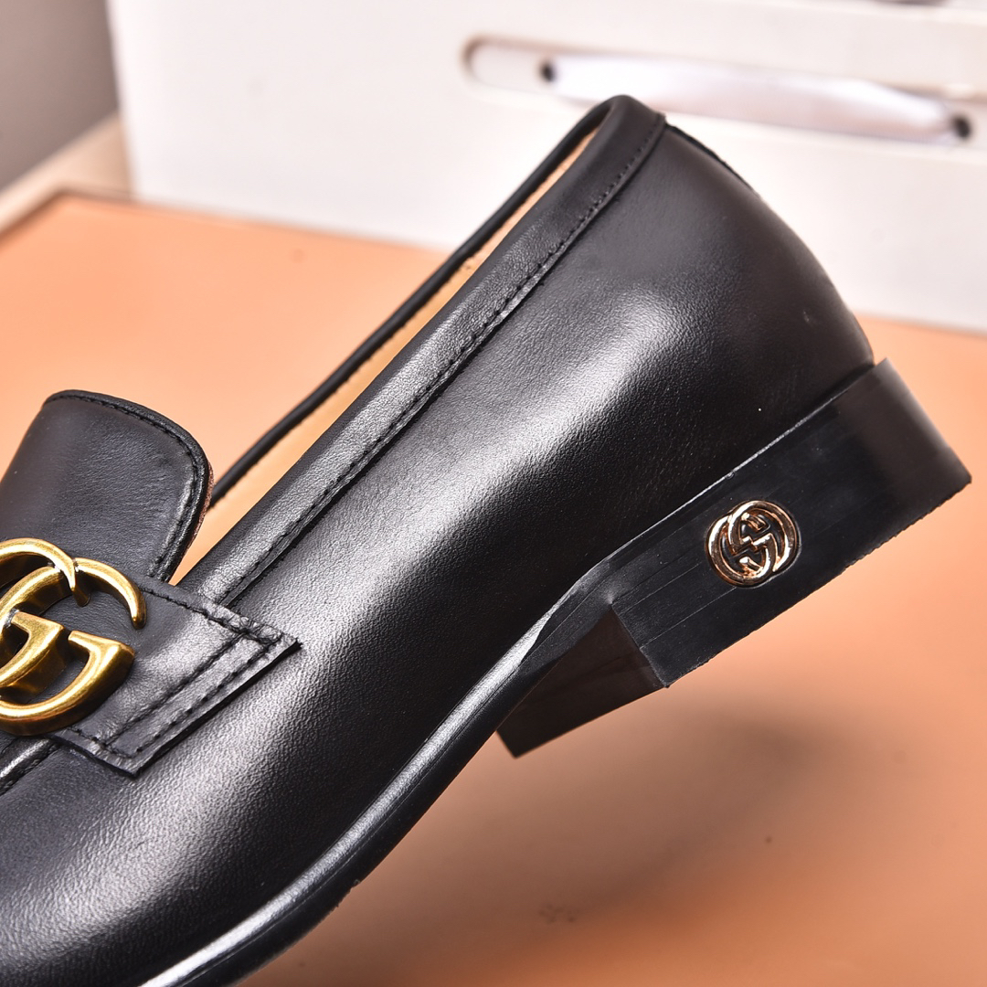Gucci men's leather shoes-12