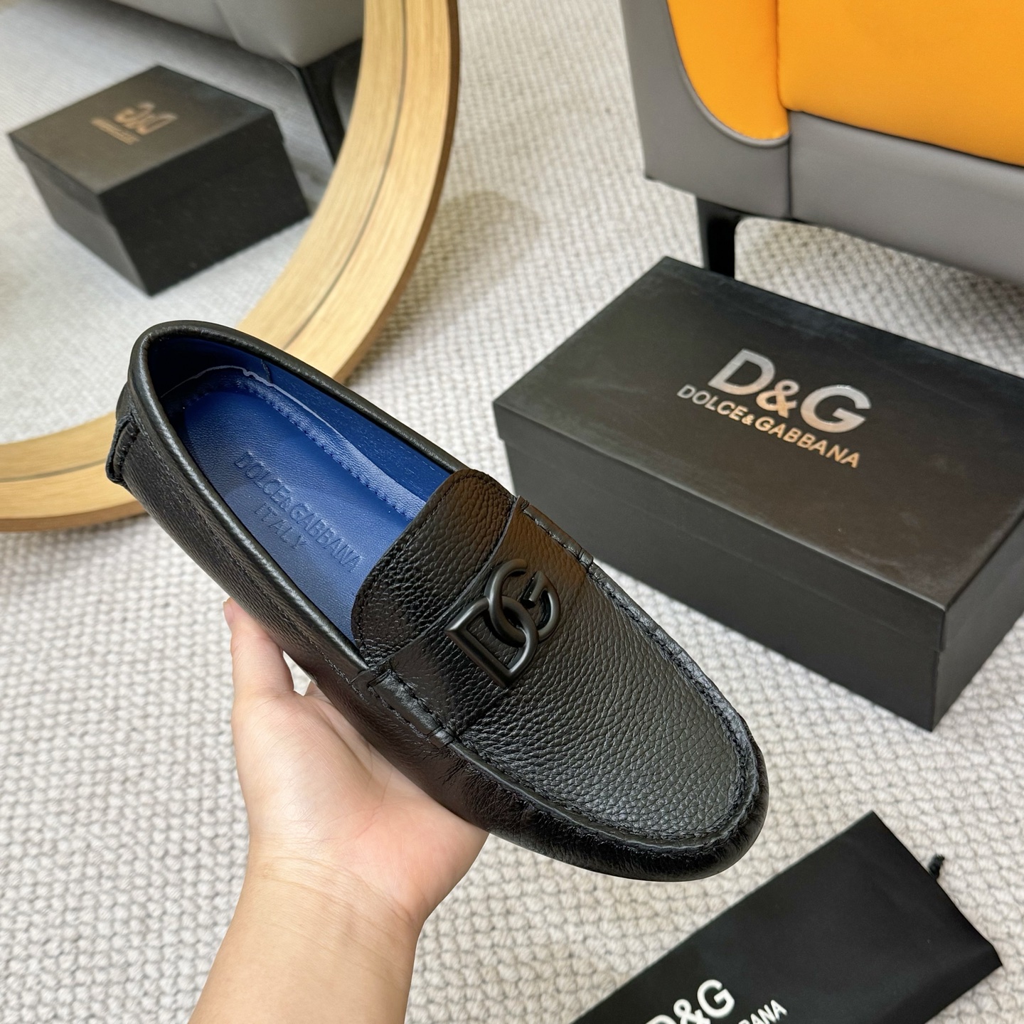 D&G men's leather shoes-77