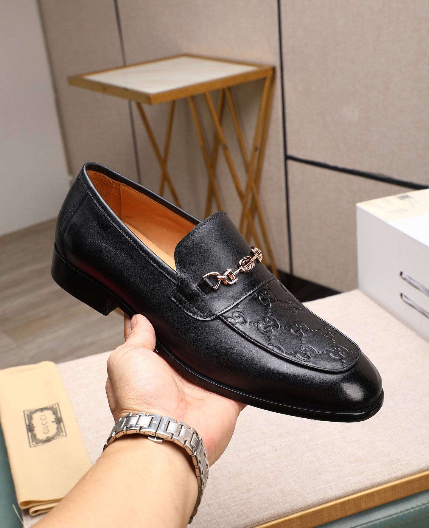 Gucci men's leather shoes-99
