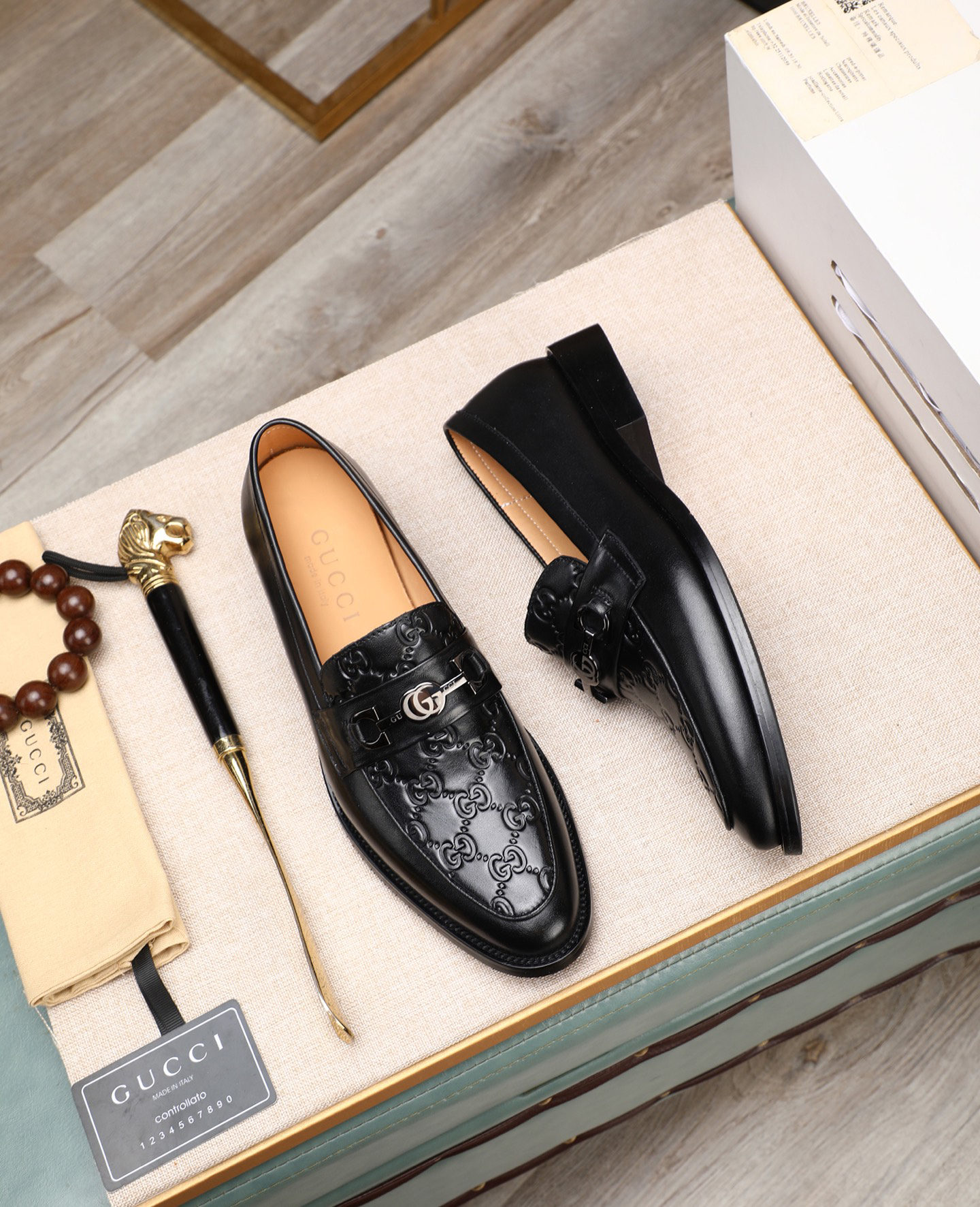 Gucci men's leather shoes-20