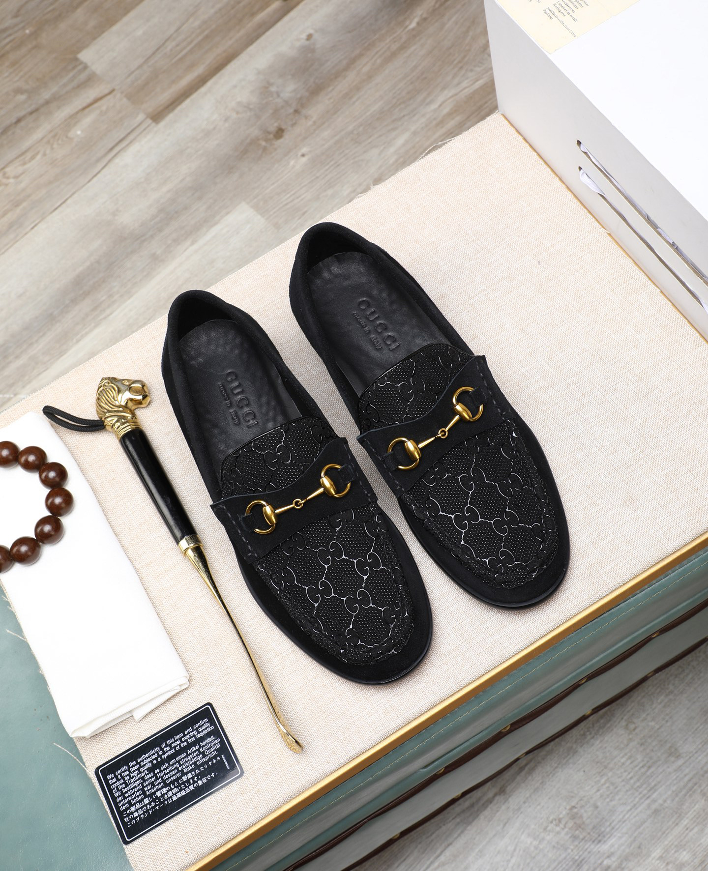 Gucci men's leather shoes-6