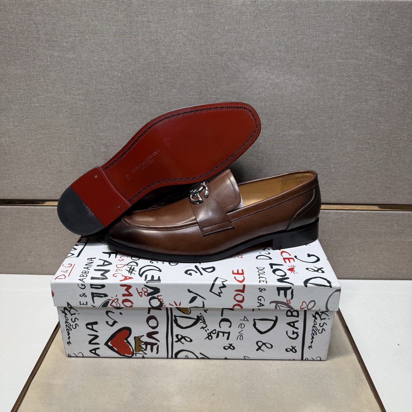 D&G men's leather shoes-111