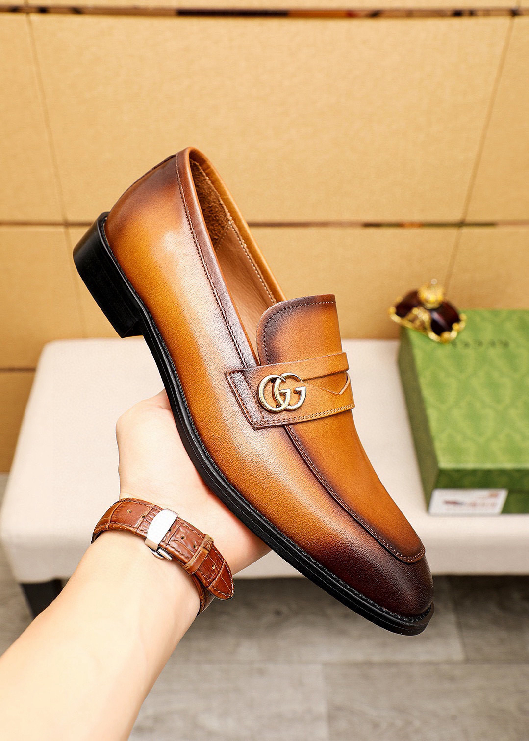 Gucci men's leather shoes-71