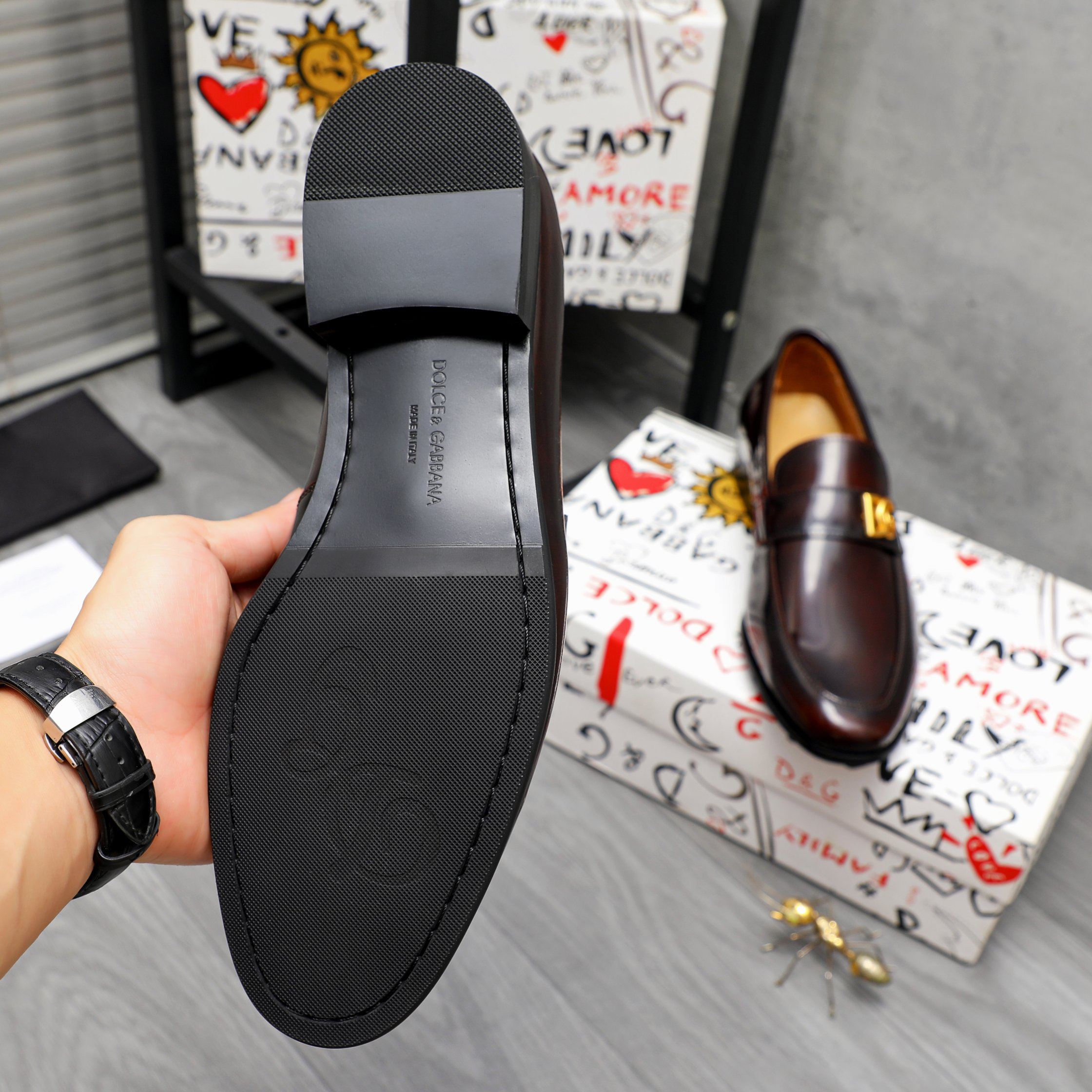 D&G men's leather shoes-59