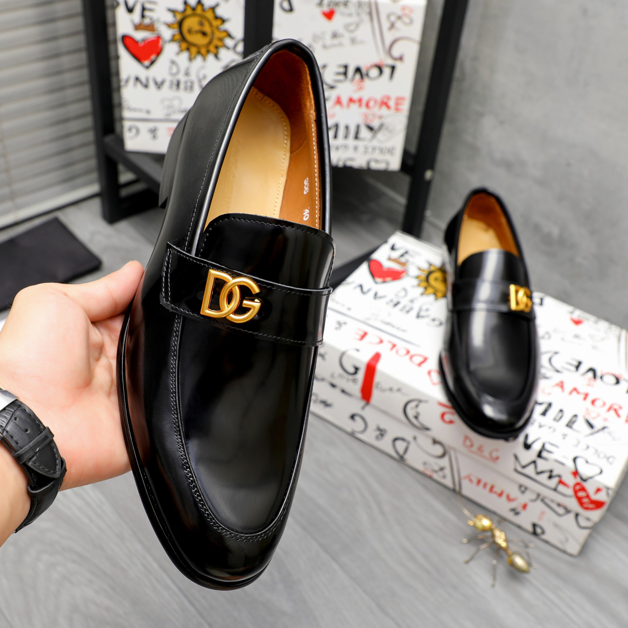 D&G men's leather shoes-60