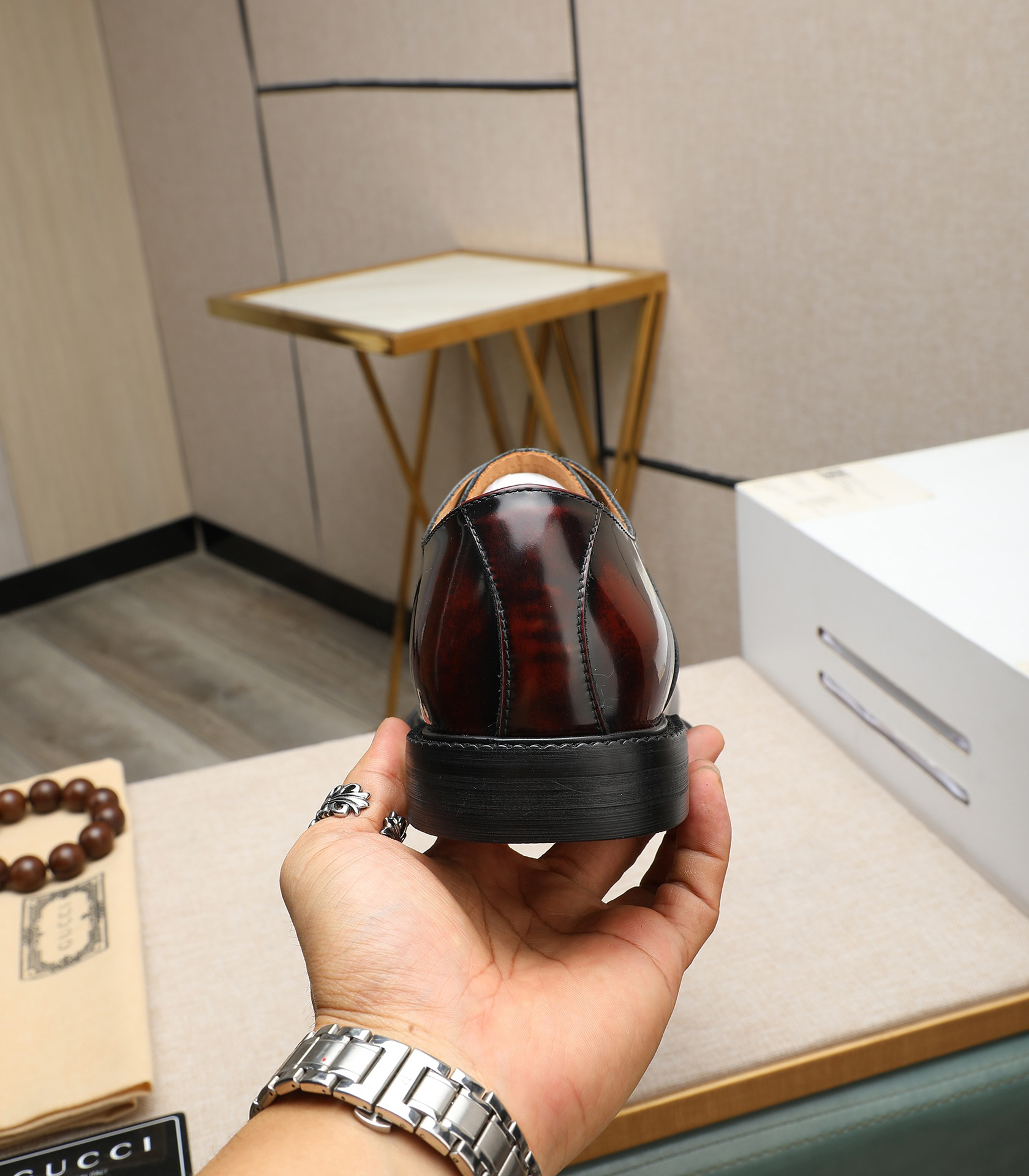 Gucci men's leather shoes-127