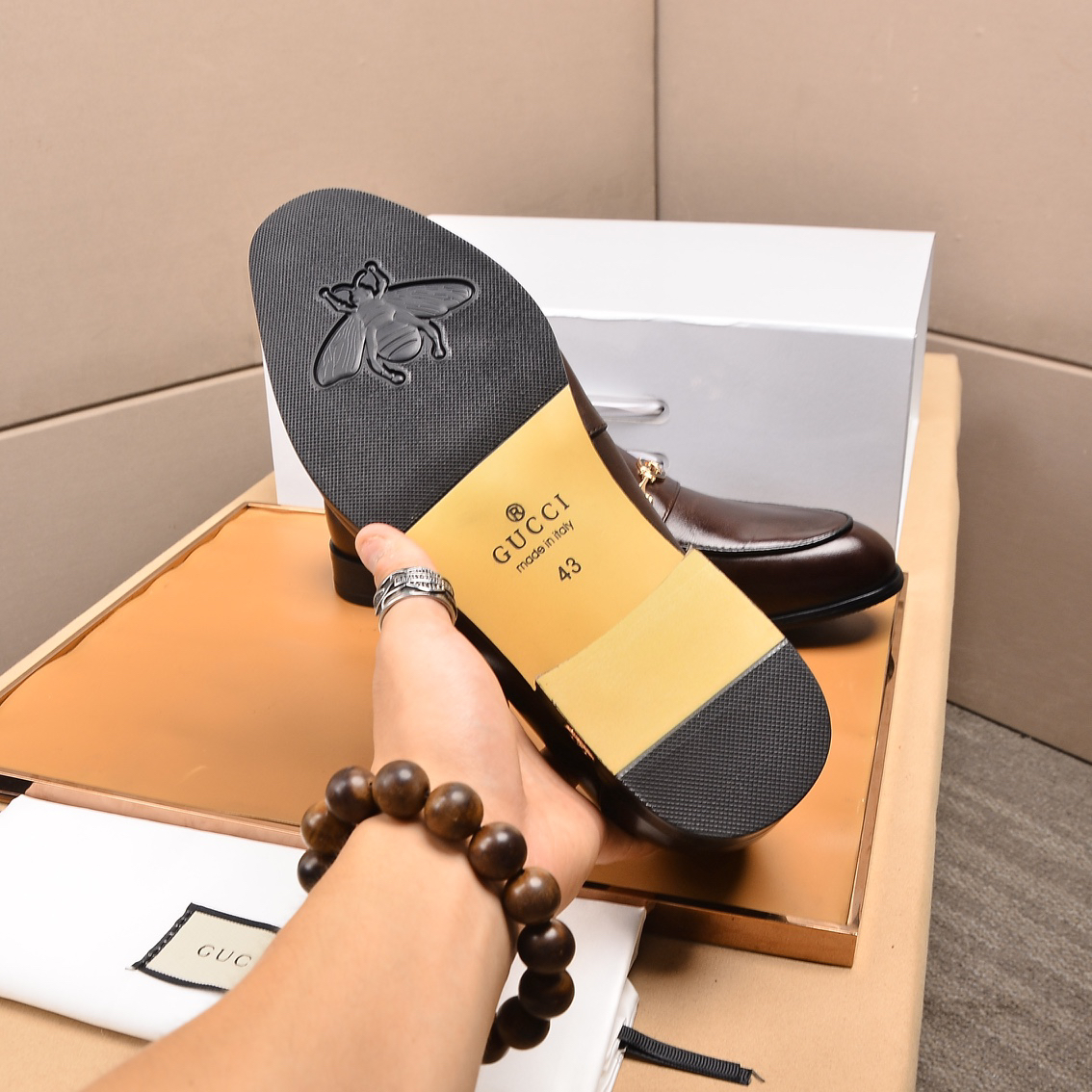 Gucci men's leather shoes-90