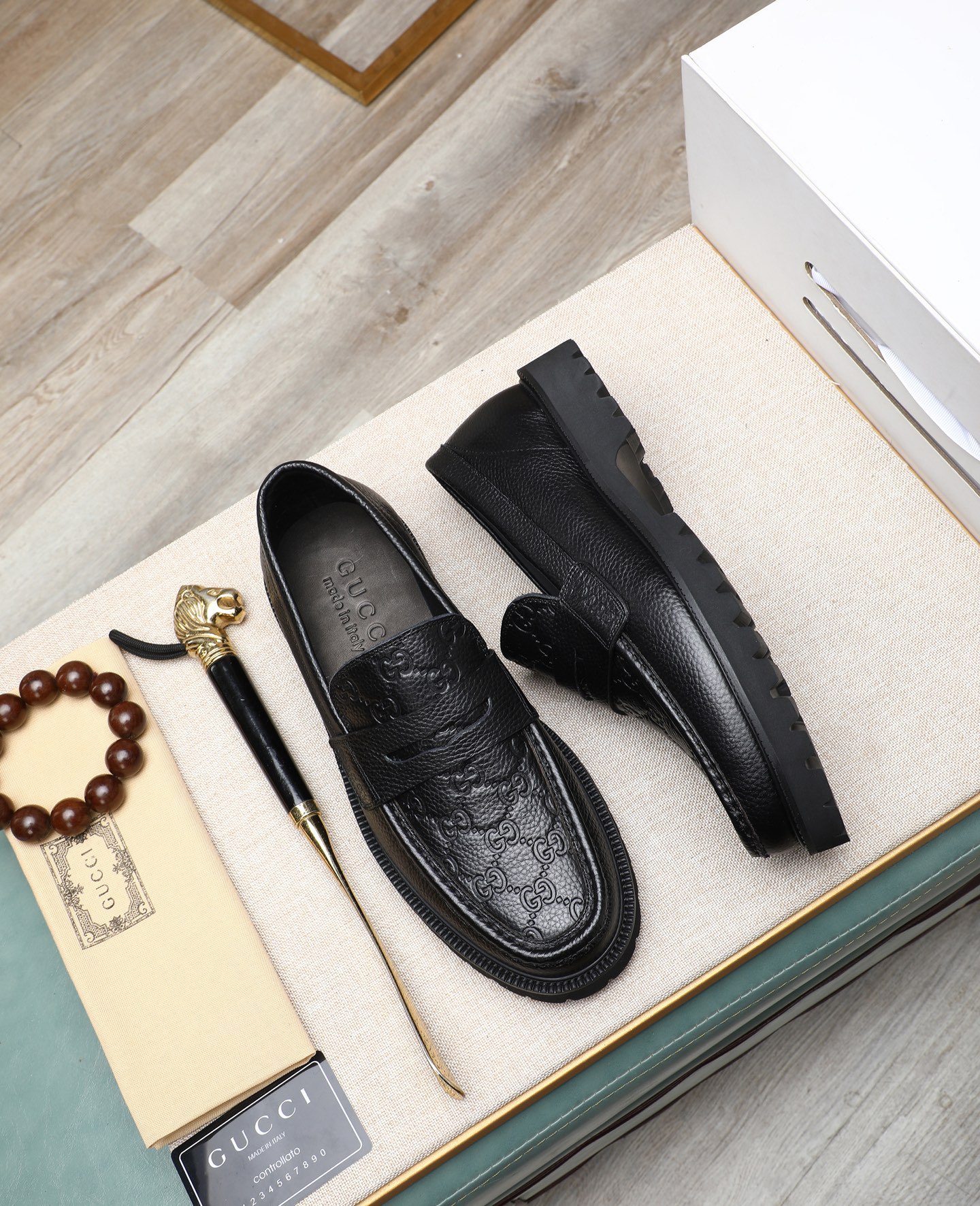 Gucci men's leather shoes-58