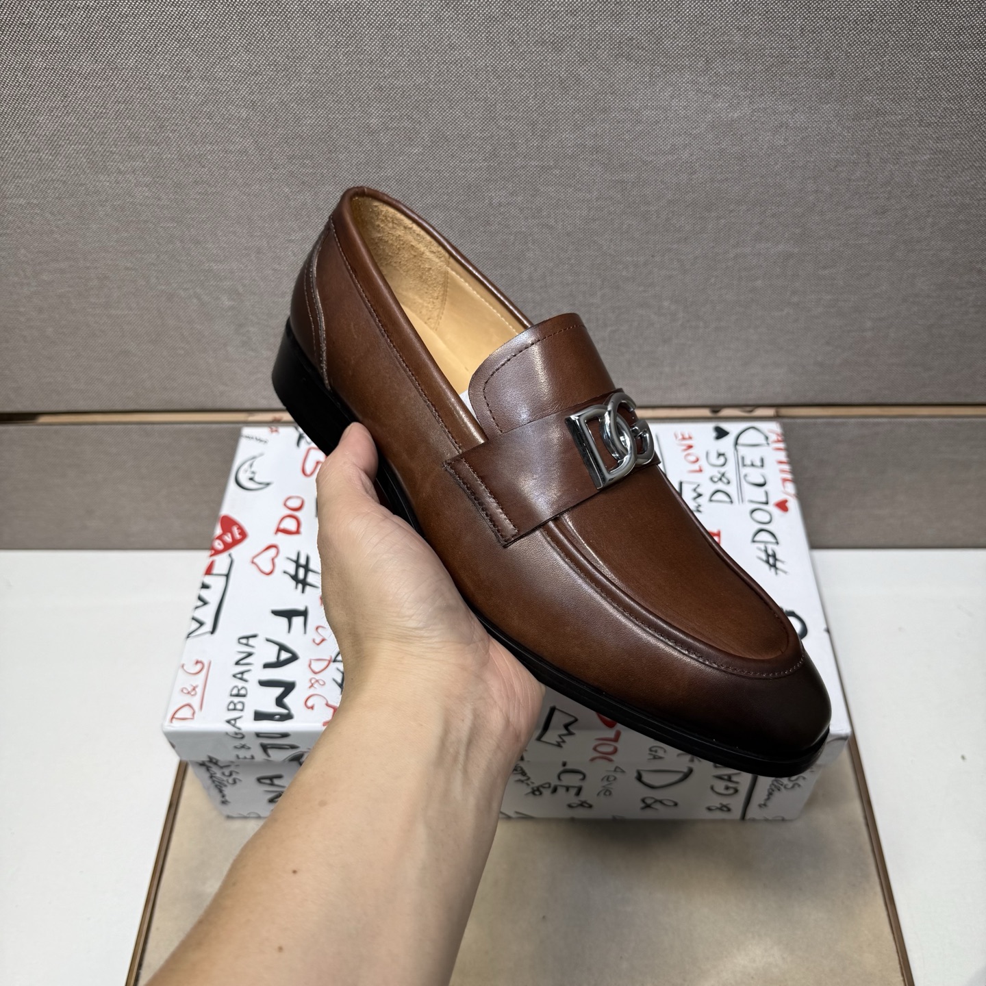 D&G men's leather shoes-111