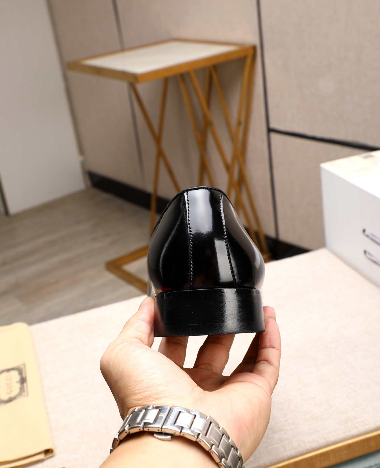 Gucci men's leather shoes-16