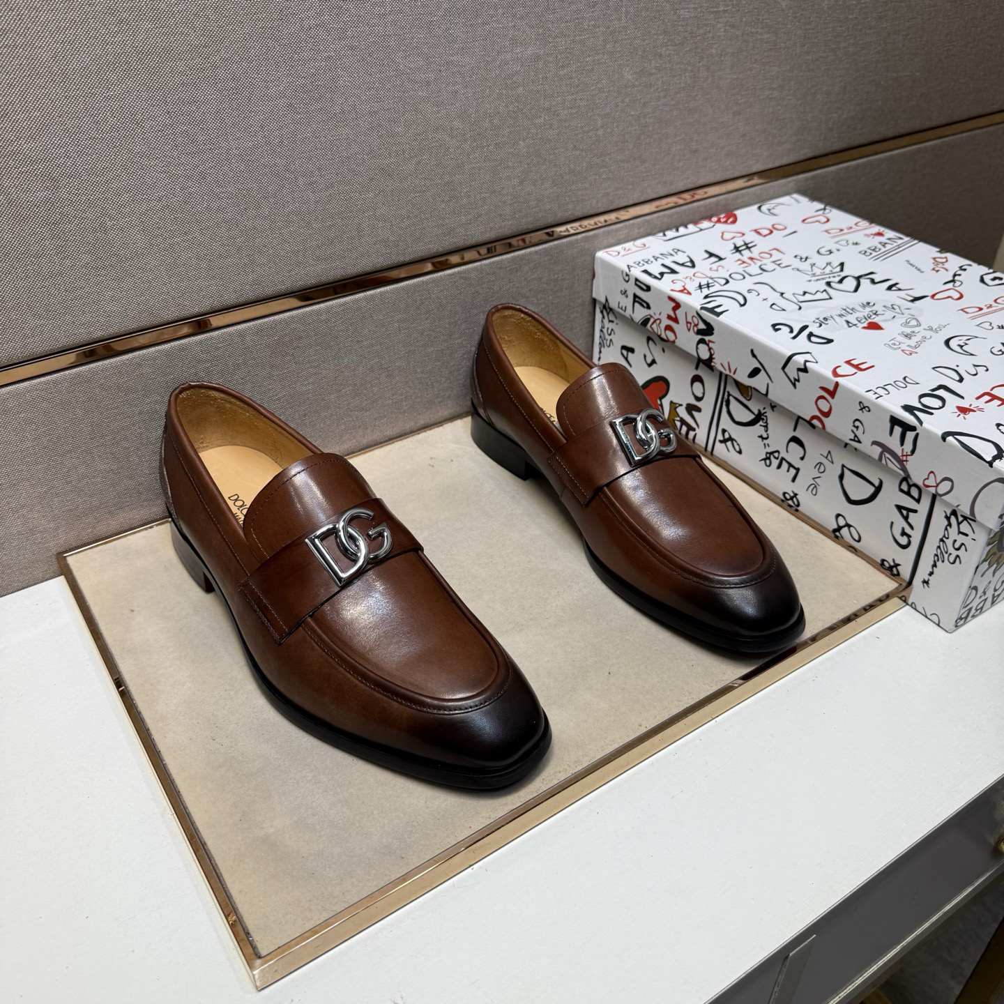 D&G men's leather shoes-99