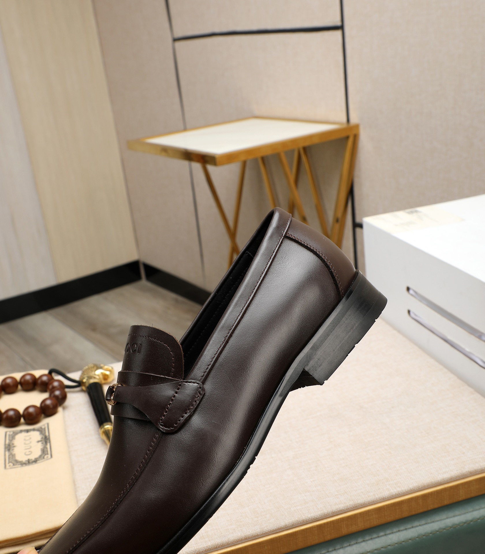 Gucci men's leather shoes-8