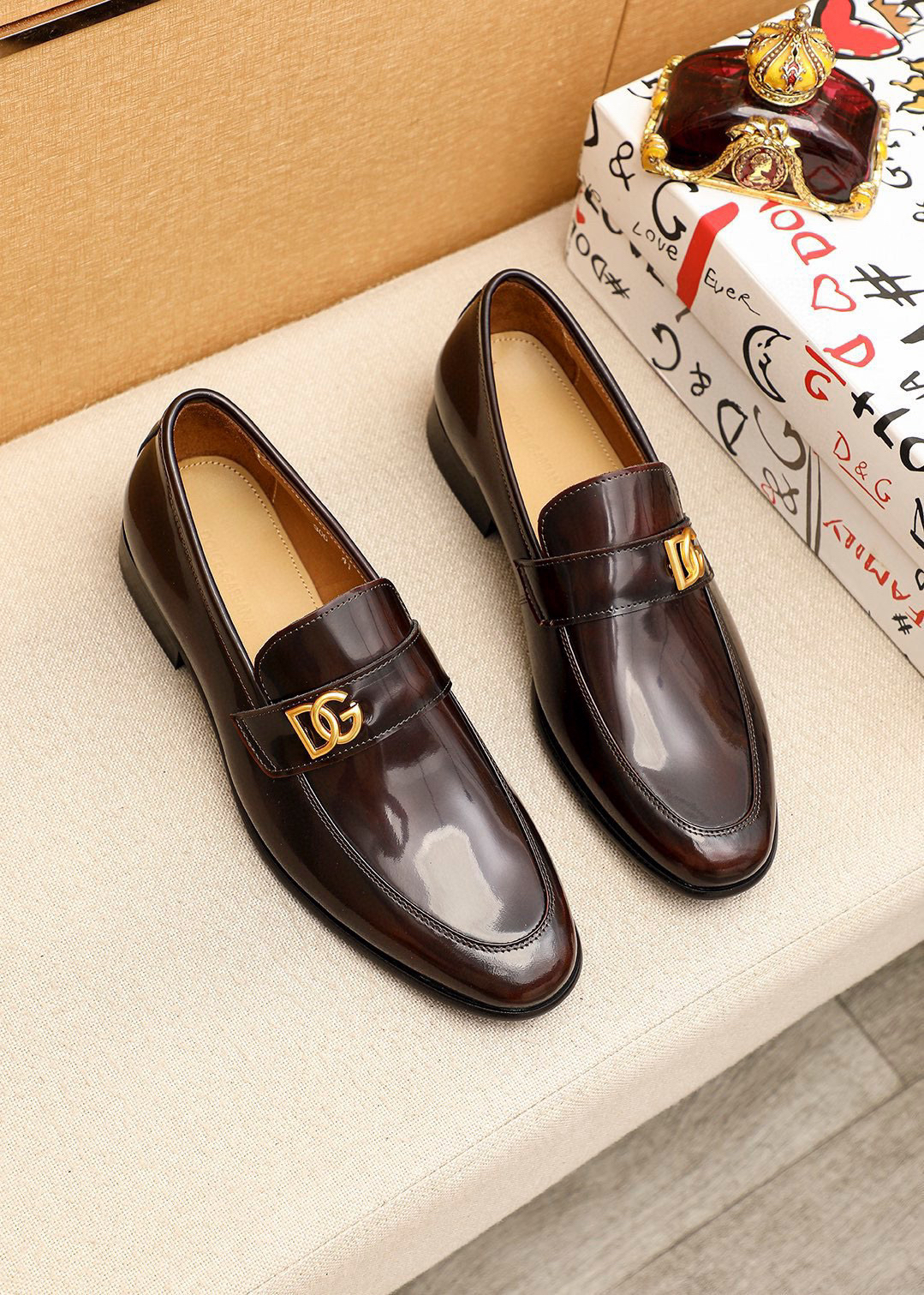D&G men's leather shoes-55
