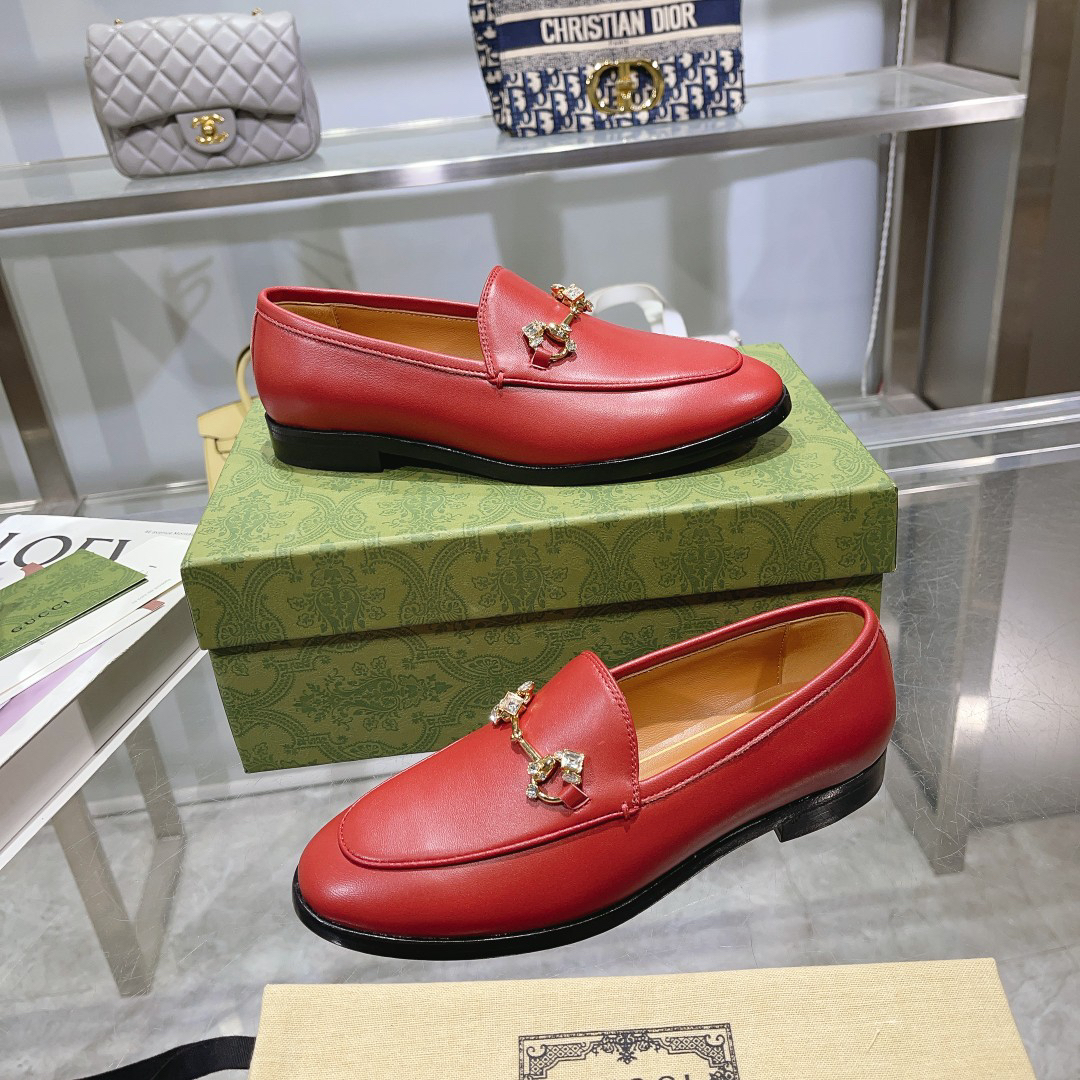 Gucci women's leather shoes-24