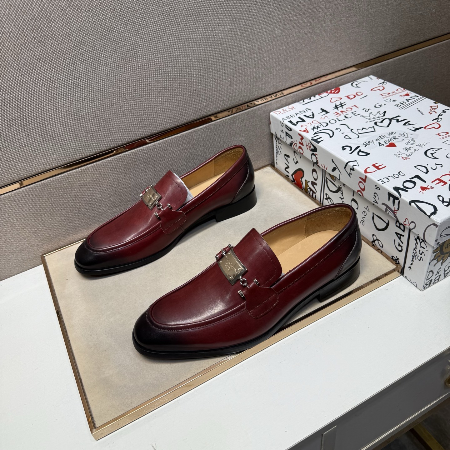 D&G men's leather shoes-107