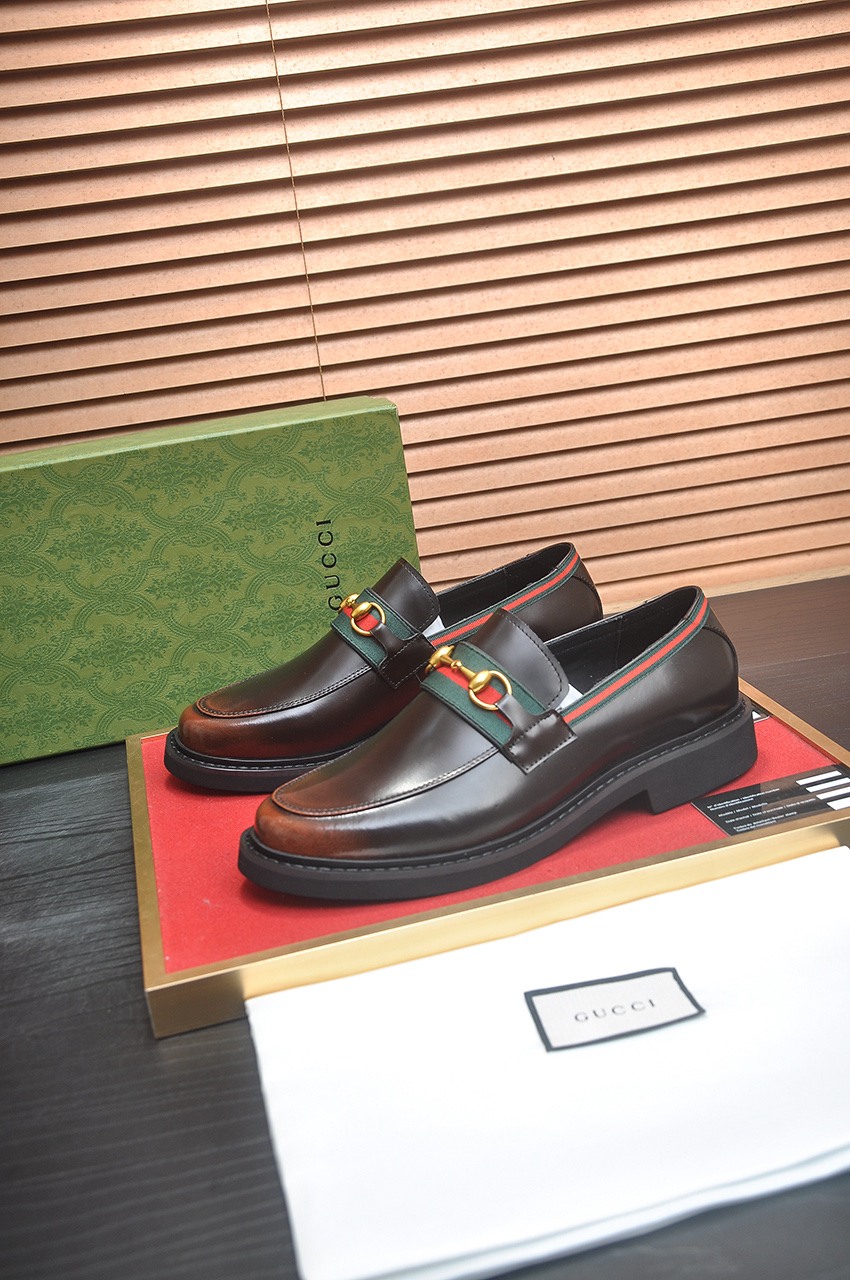 Gucci men's leather shoes-95