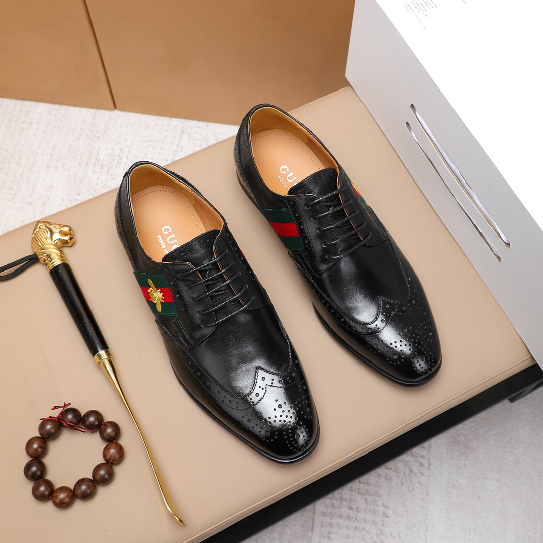Gucci men's leather shoes-52